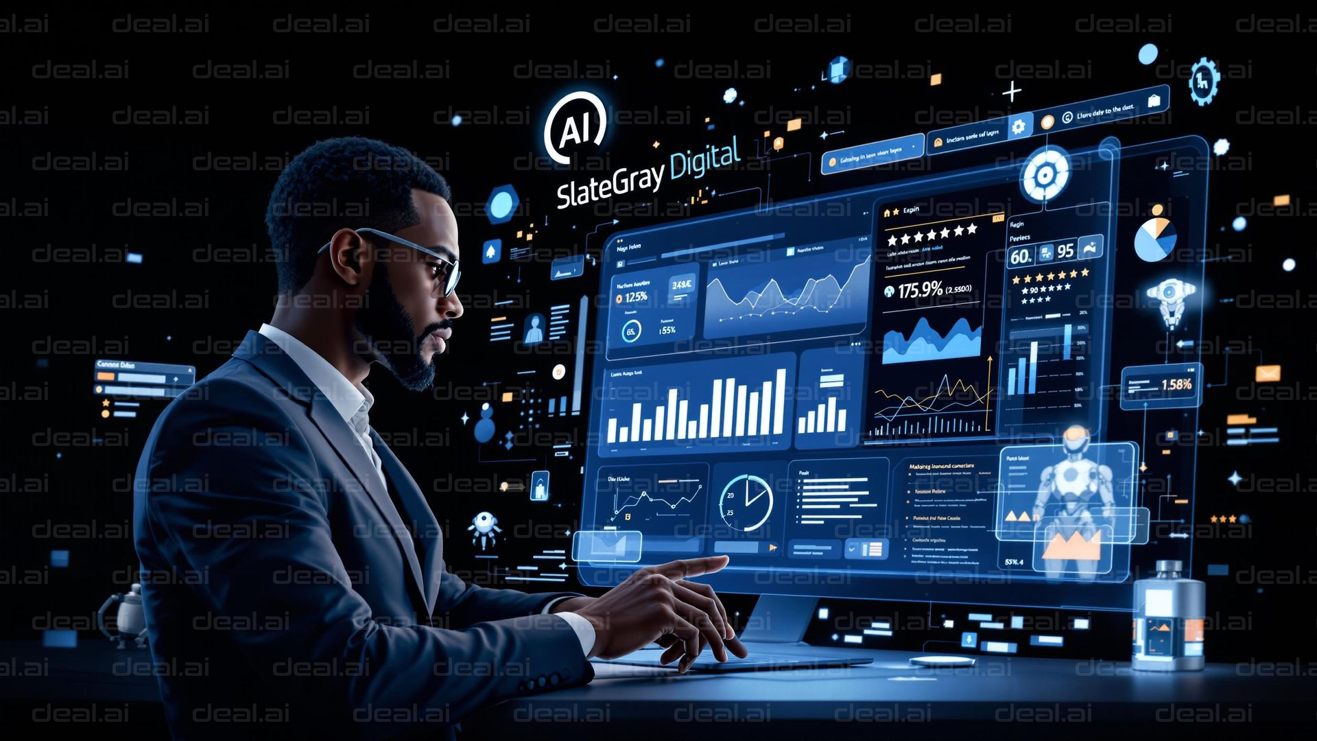 AI Professional Analyzing Data