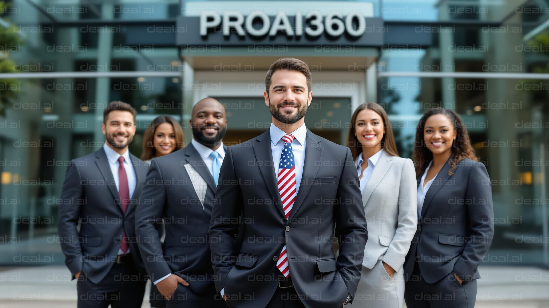 Corporate Team in Front of Office