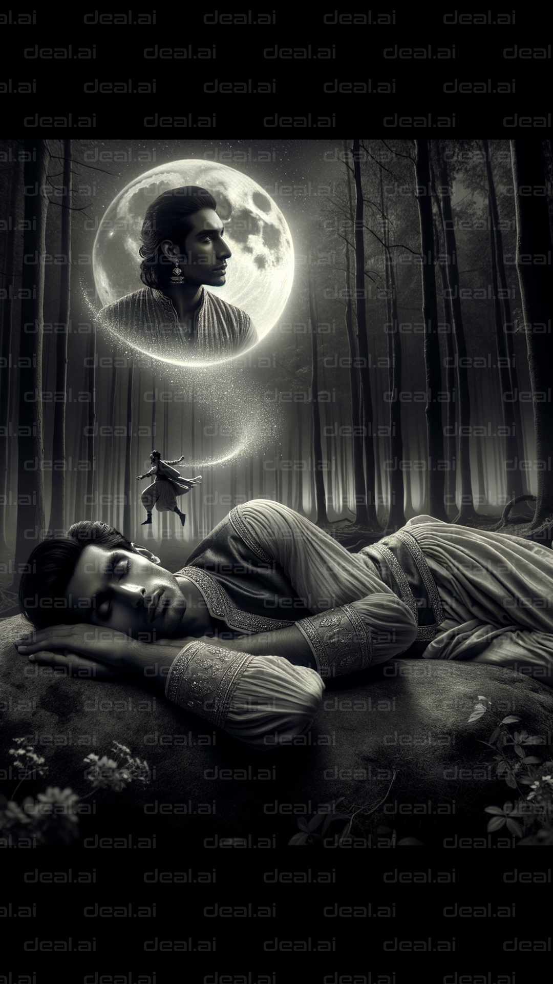 "Dreaming Under the Moonlit Forest"