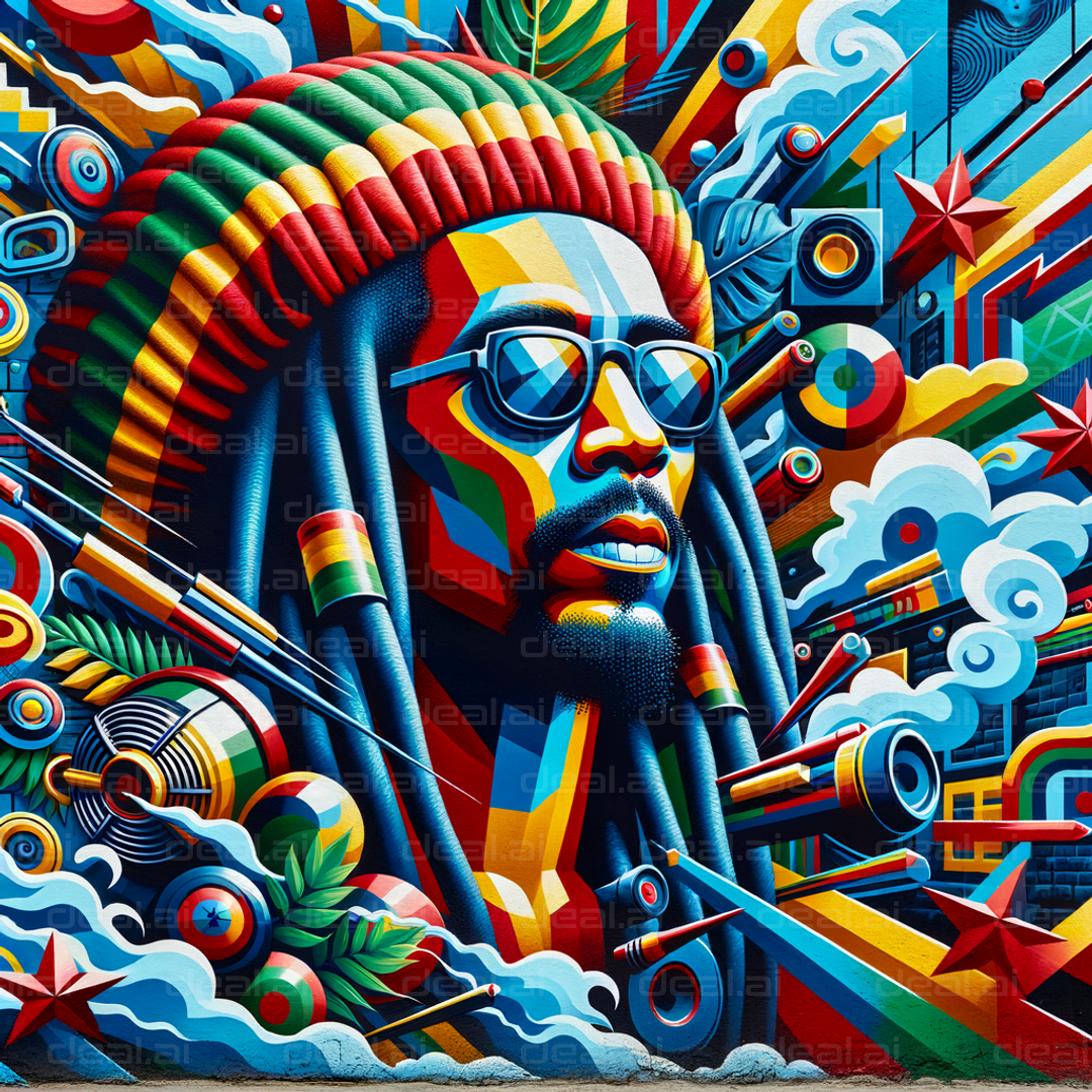 Vibrant Reggae Street Art Mural