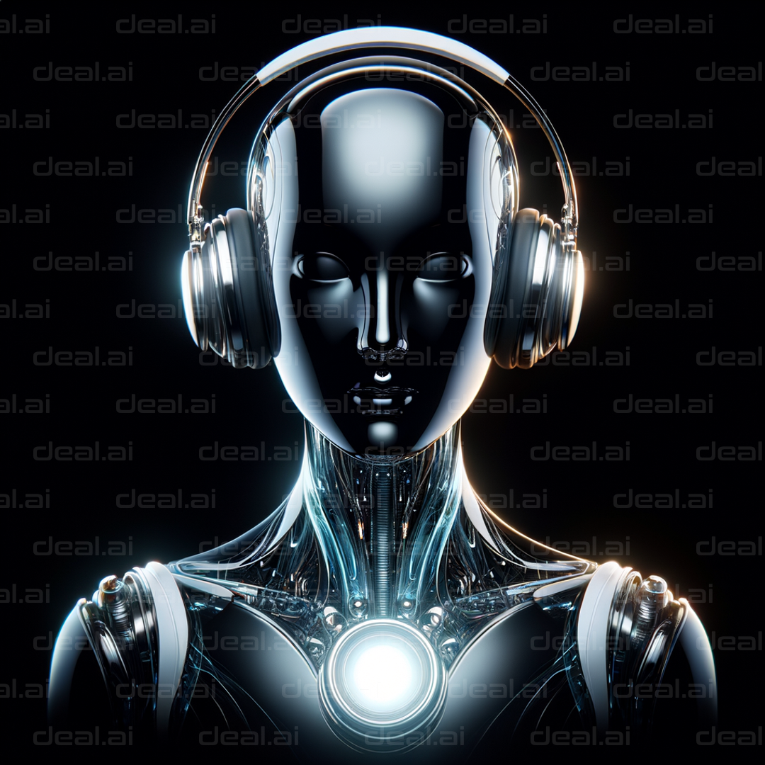 "Futuristic Robot with Headphones"