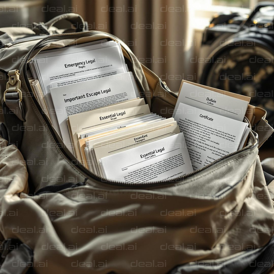 Backpack Filled with Important Documents