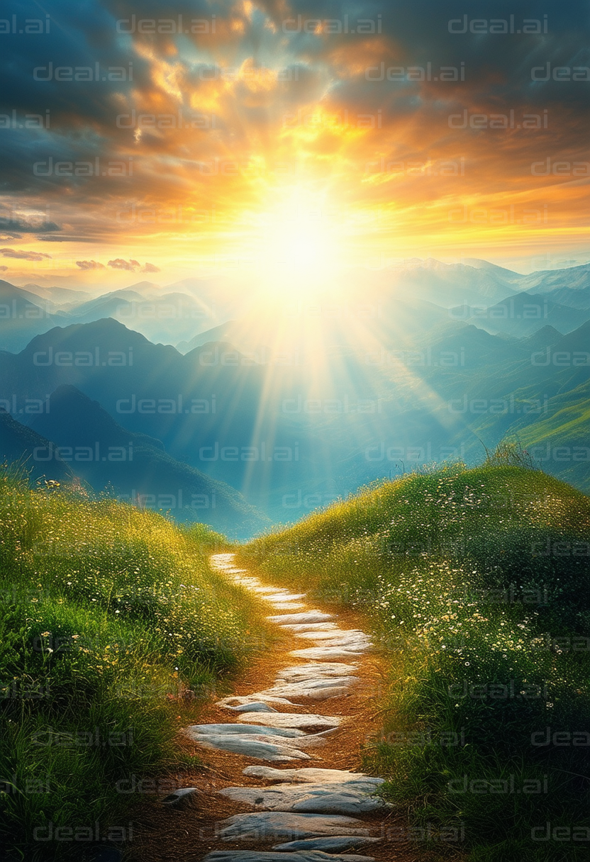 "Sunlit Path to the Horizon"