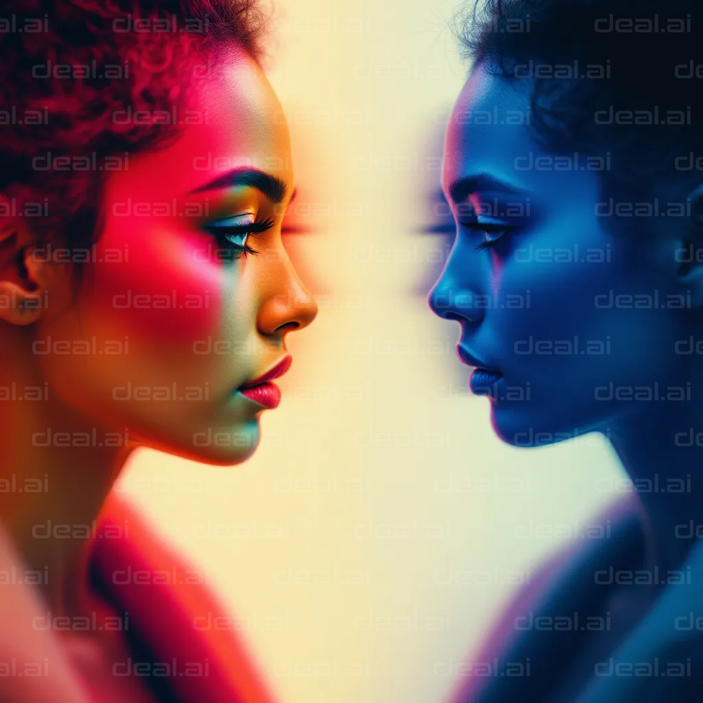 Colorful Dual Portrait Reflection