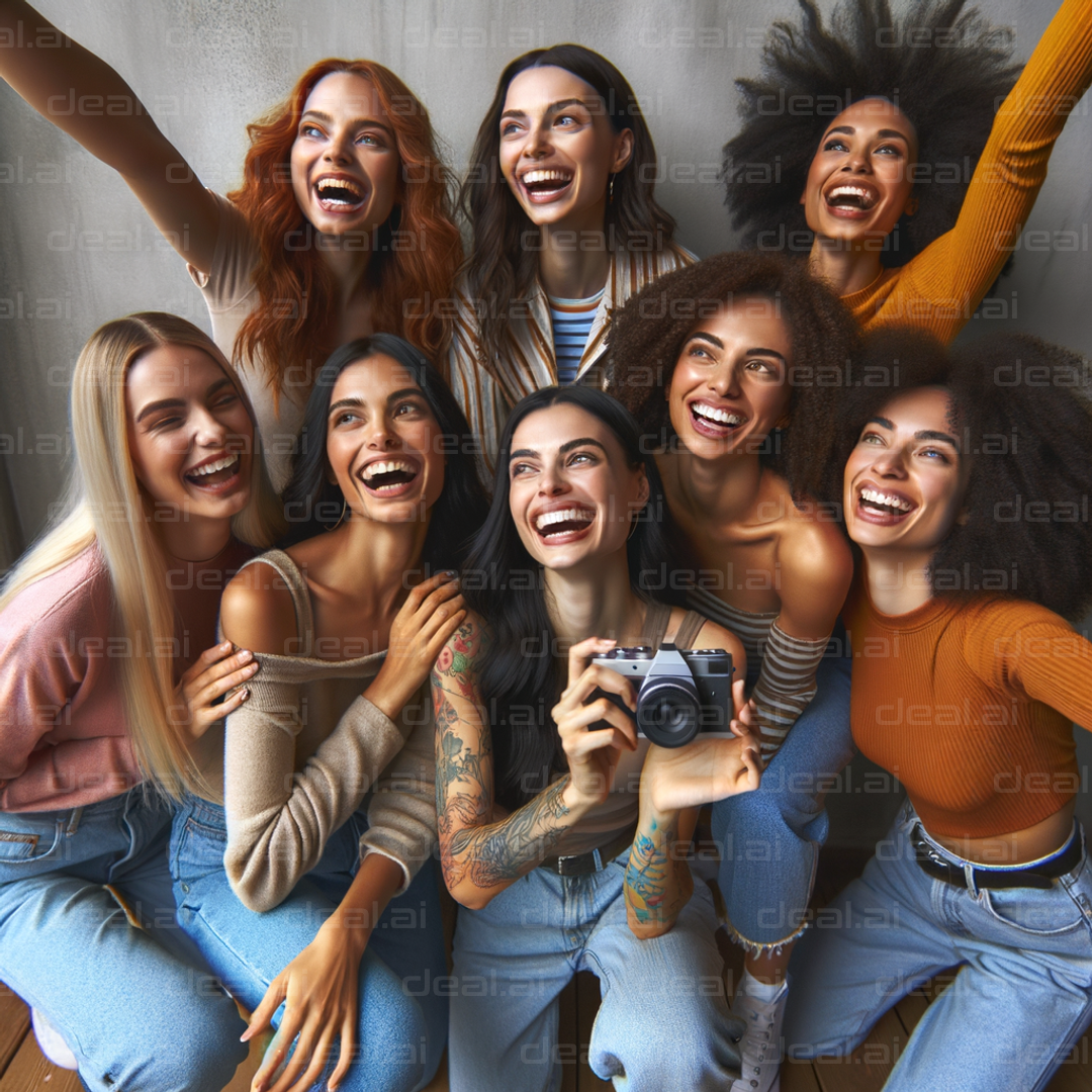 "Joyful Group Selfie"