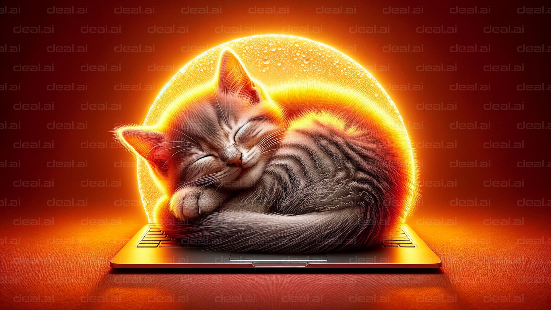 Cat Nap with a Fiery Halo