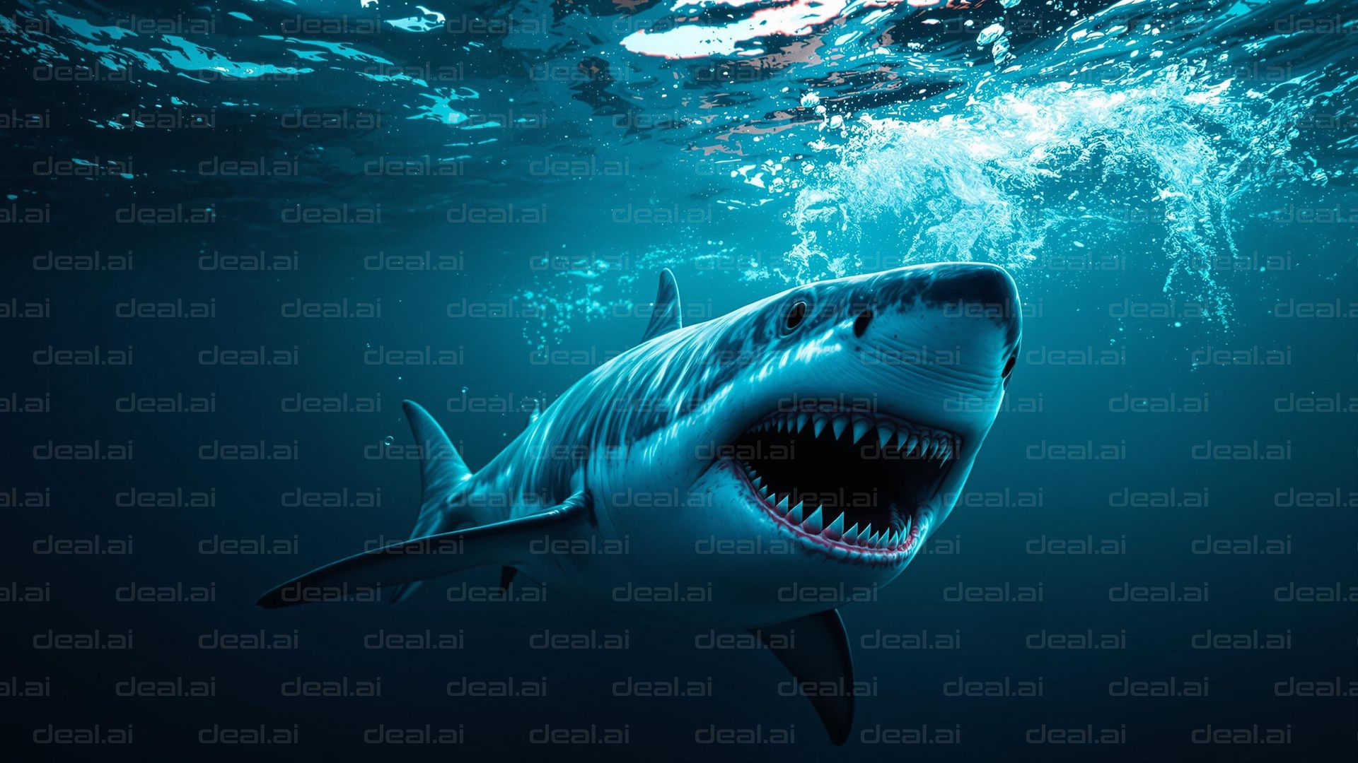 "Fierce Shark Underwater"