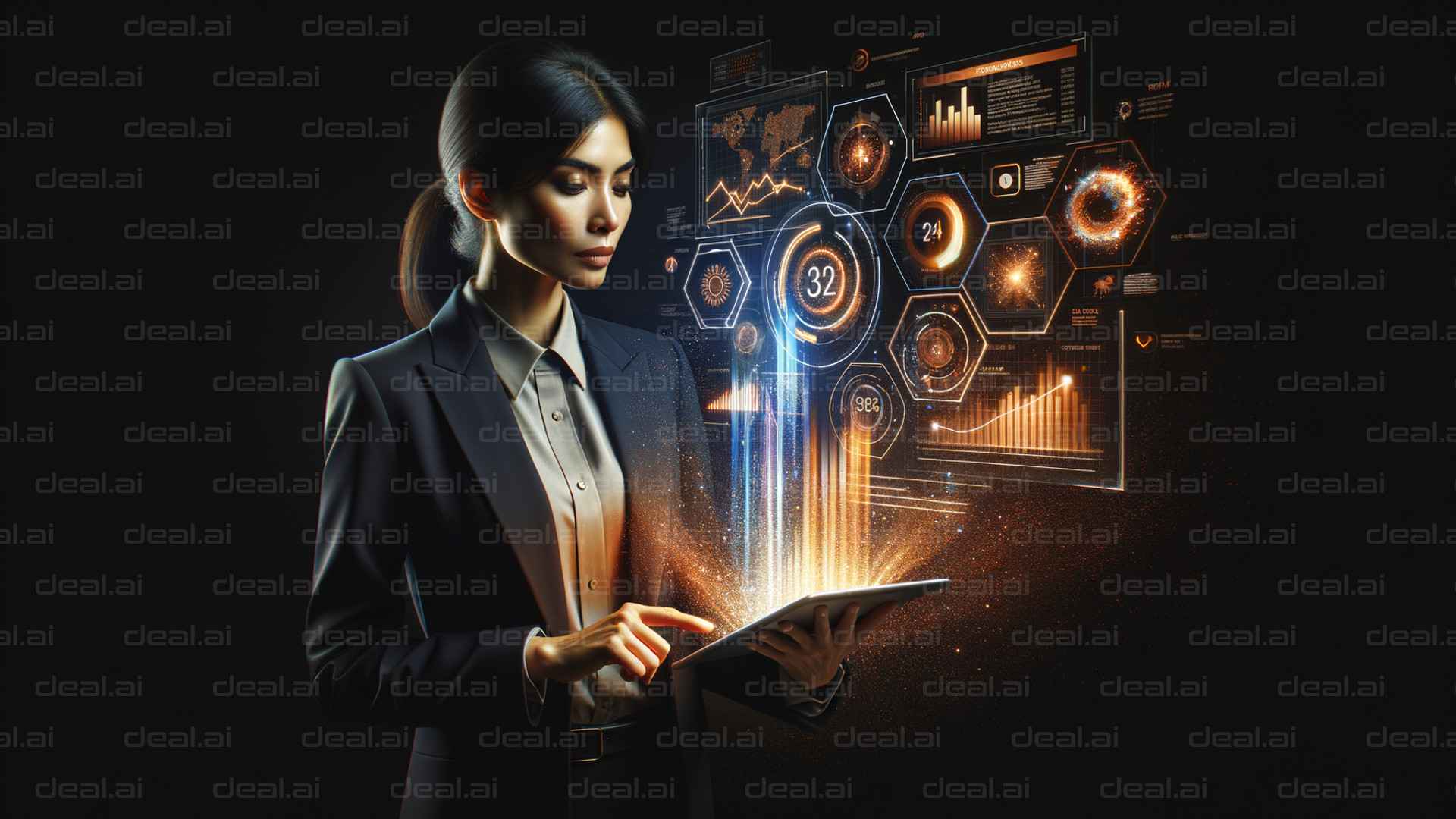 Futuristic Data Visualization Scene