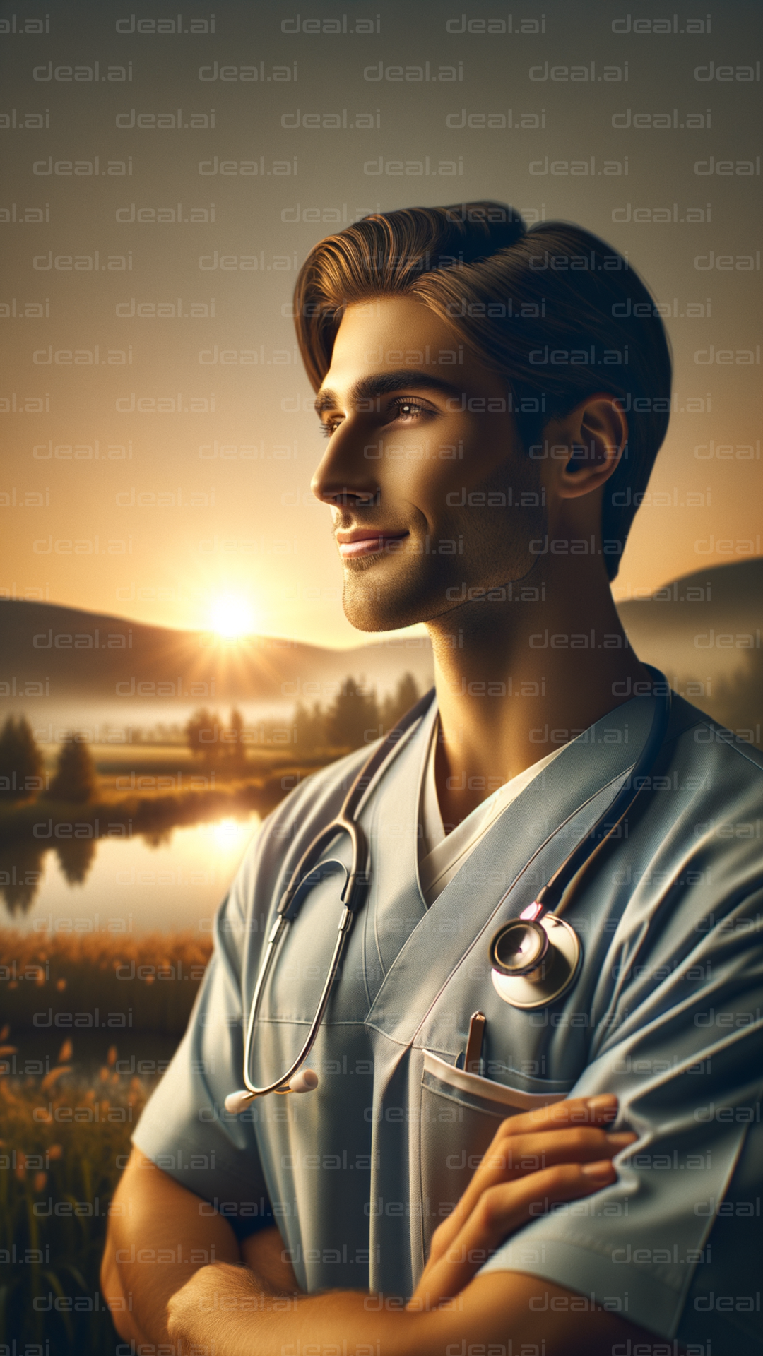 "Sunrise Serenity: A Doctor's Reflection"