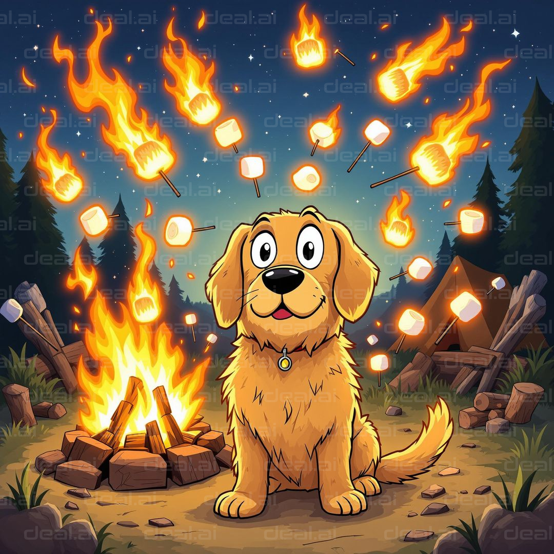 "Campfire Chaos with Marshmallows"