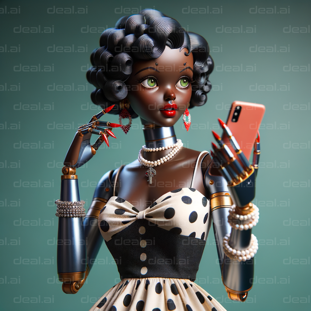 "Retro Robot Glamour Selfie"