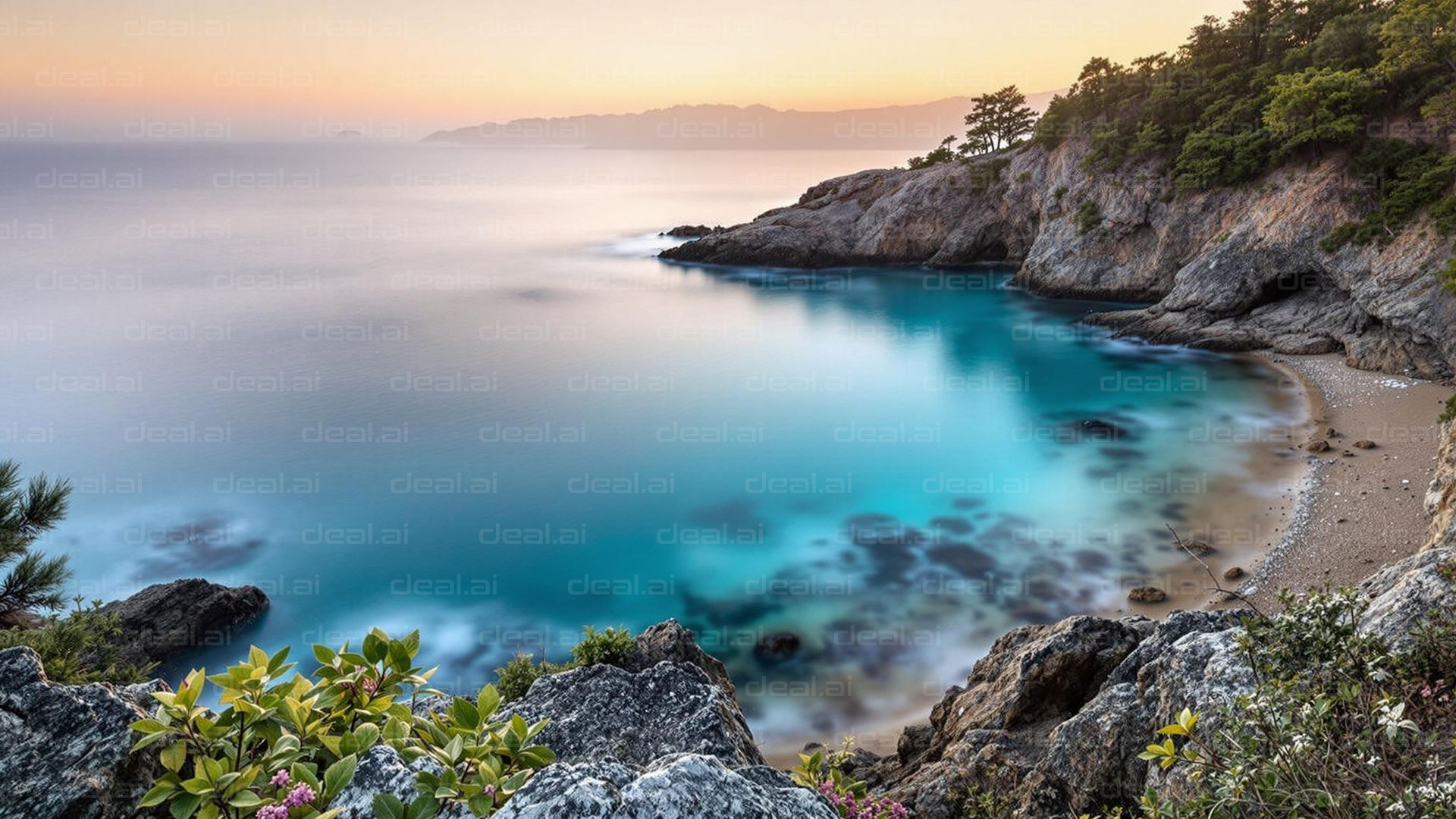 Serene Coastal Dawn Vista