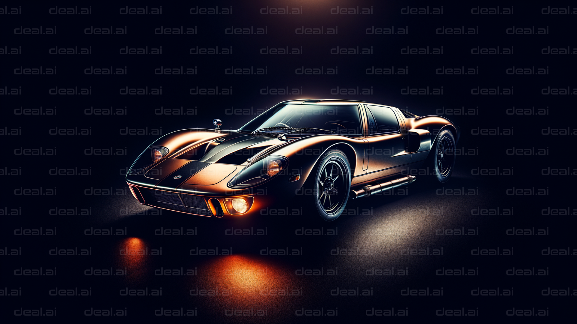 Classic Sports Car in Spotlight