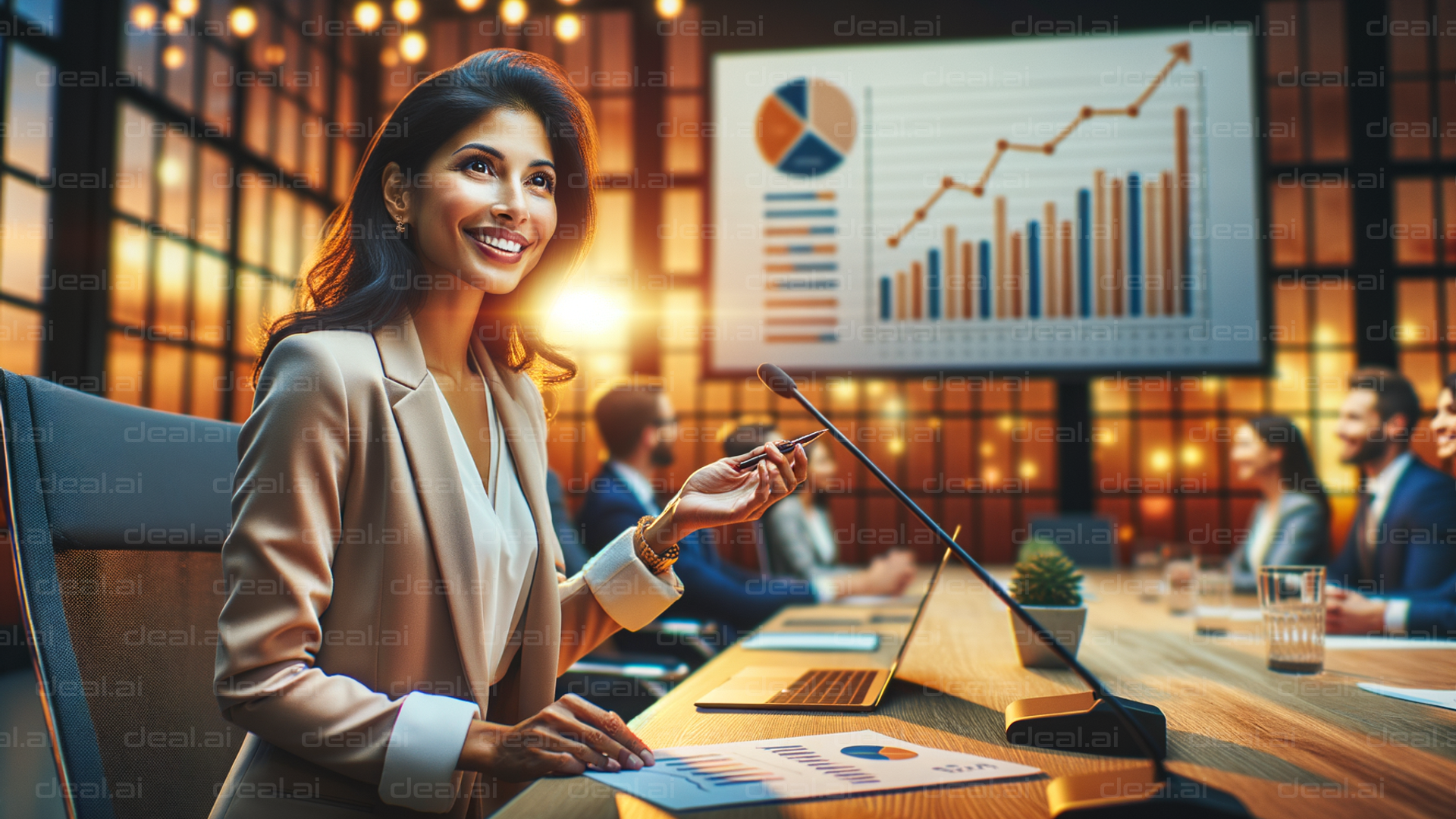 "Confident Presentation in Modern Office"