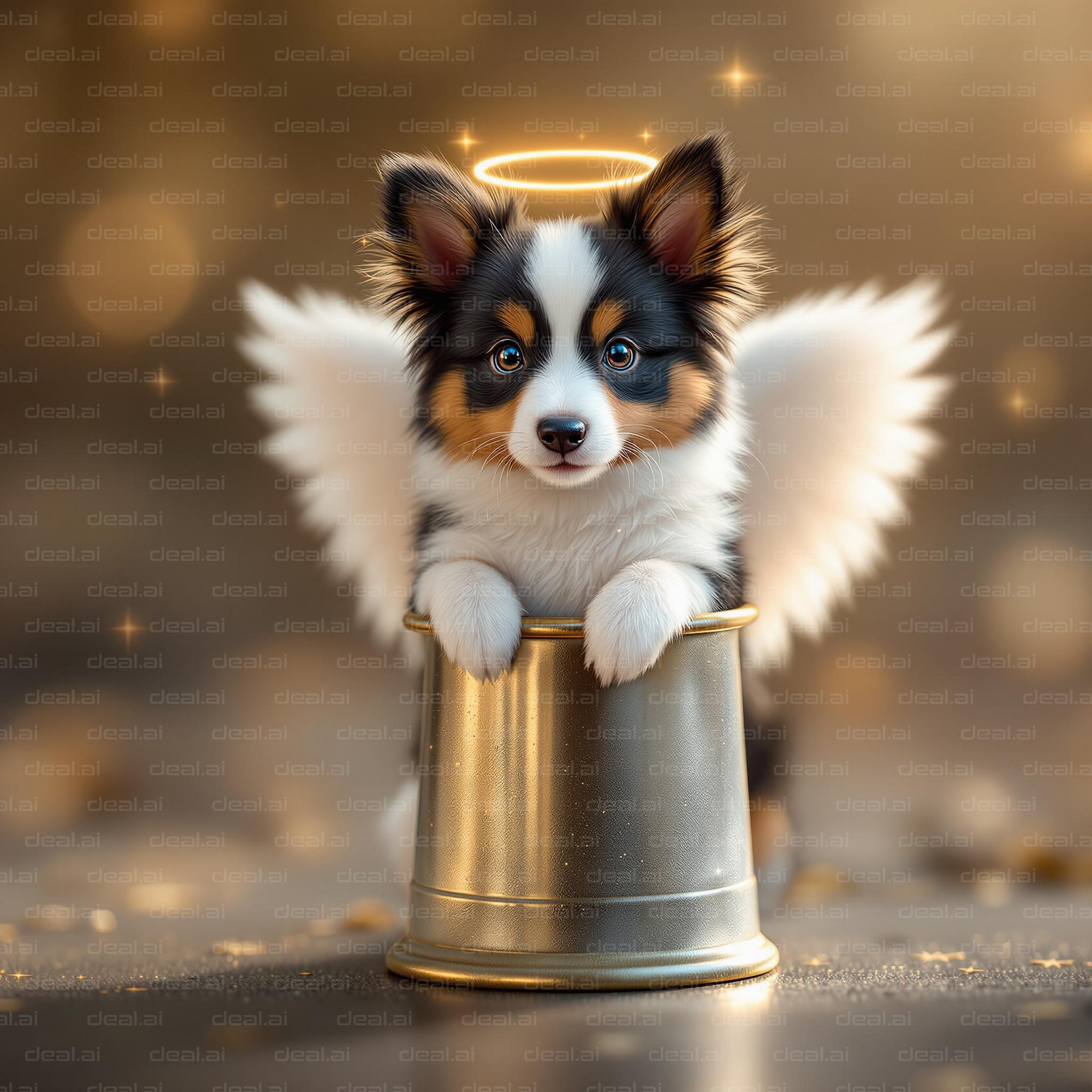 Angel Puppy in a Bucket