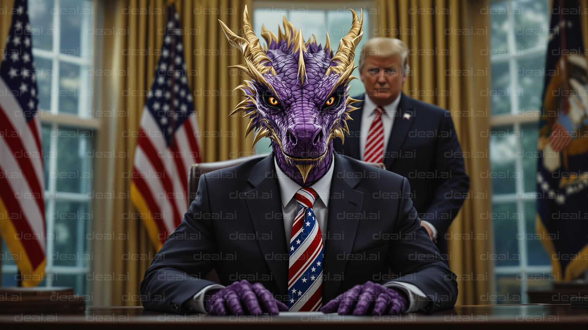 "Purple Dragon in the Oval Office"