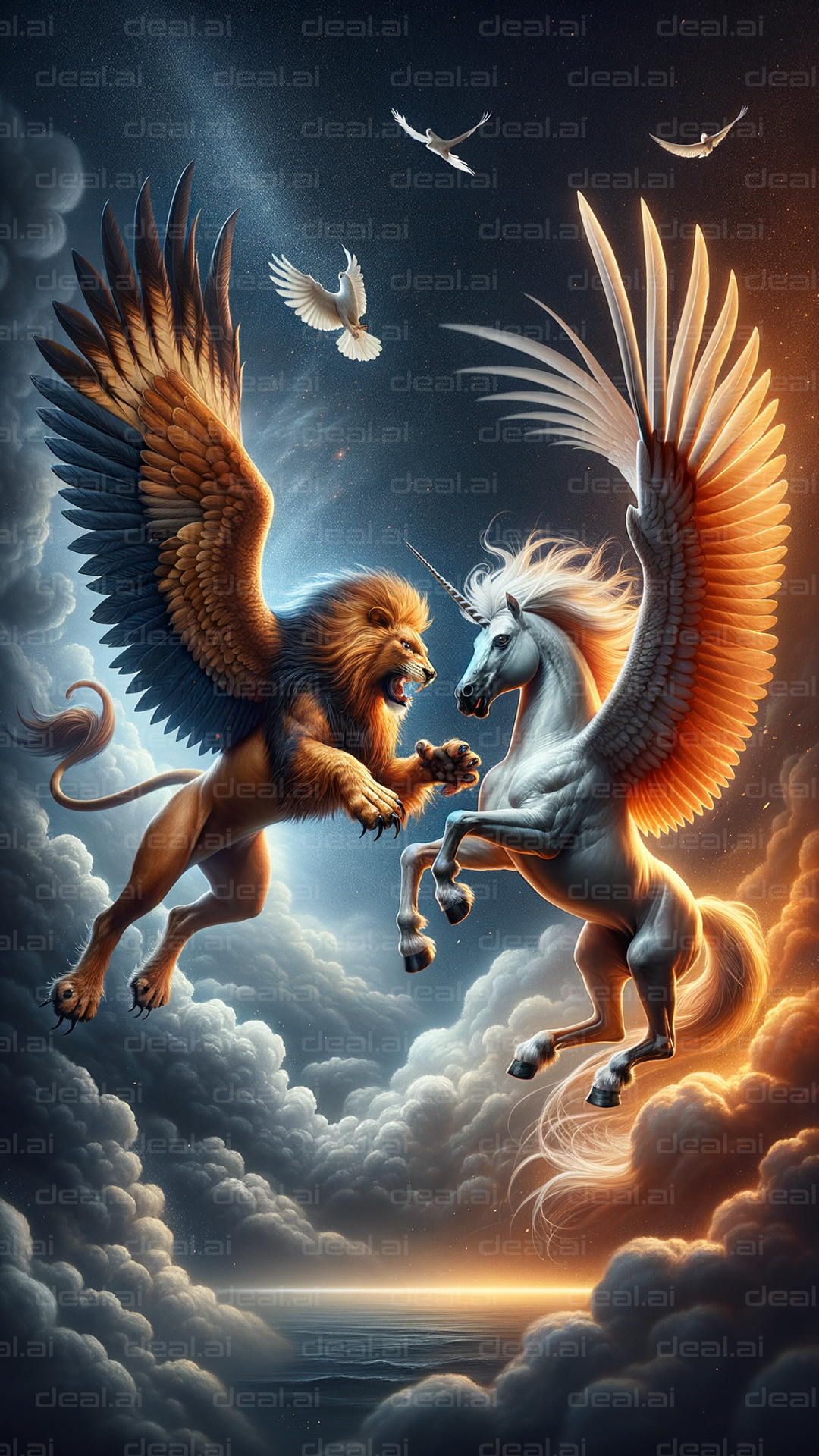 "Epic Battle: Griffin vs. Pegasus"