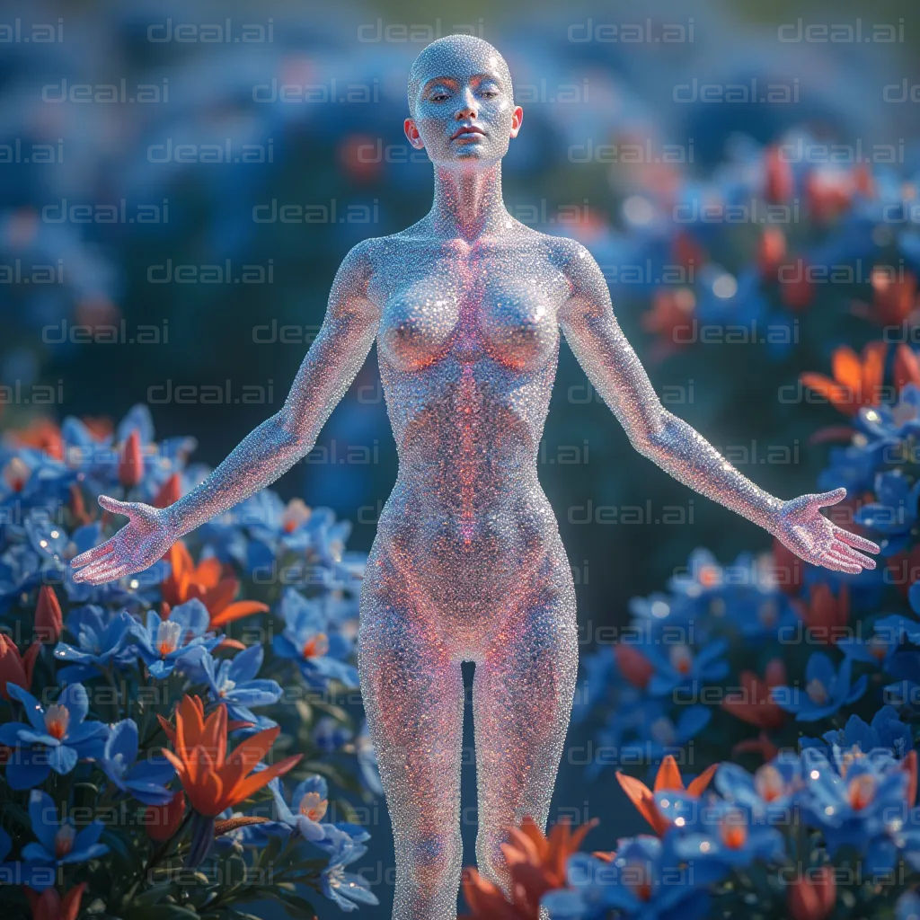 Glittering Figure in a Flower Field
