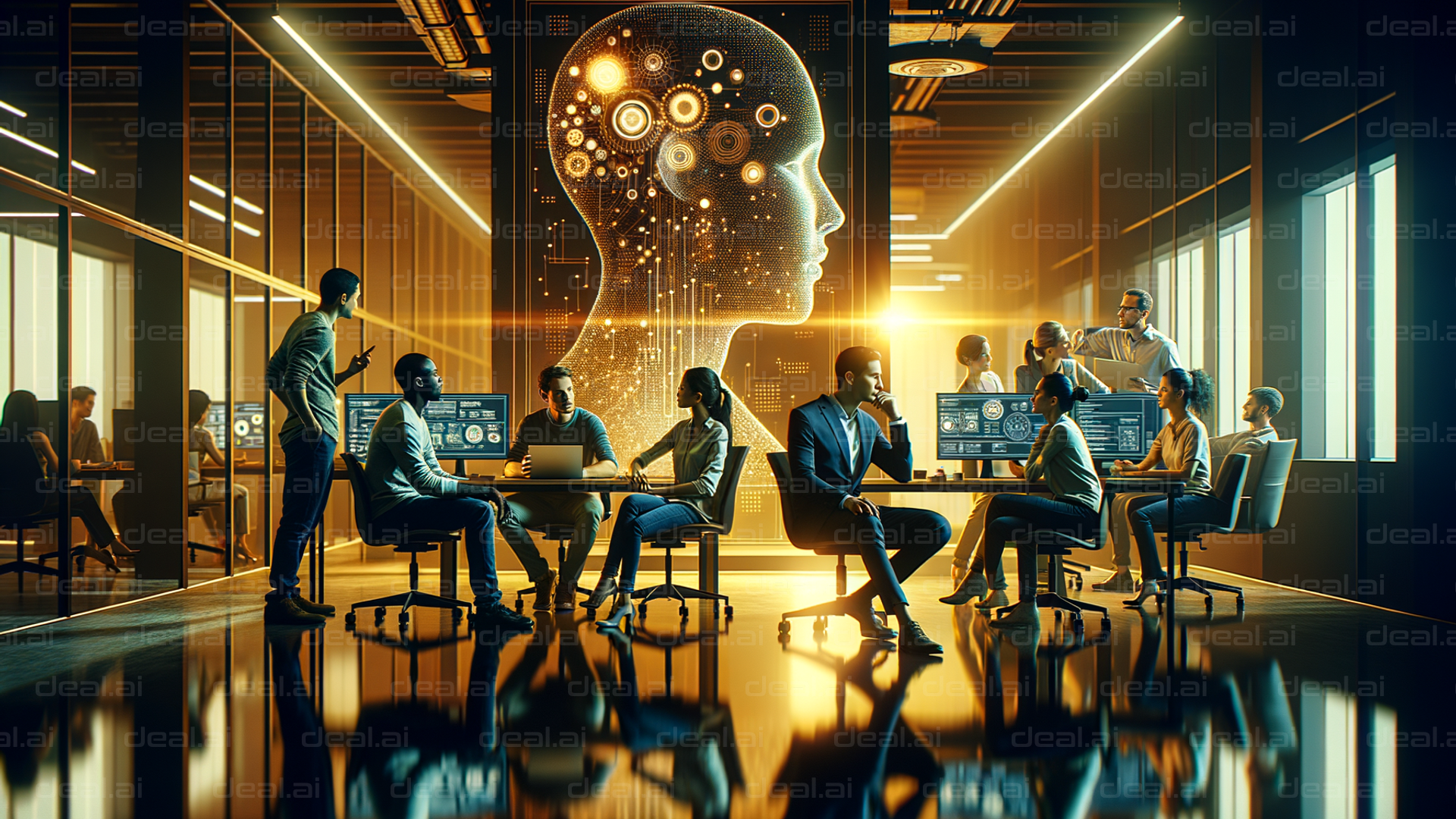 AI Teamwork in Modern Office