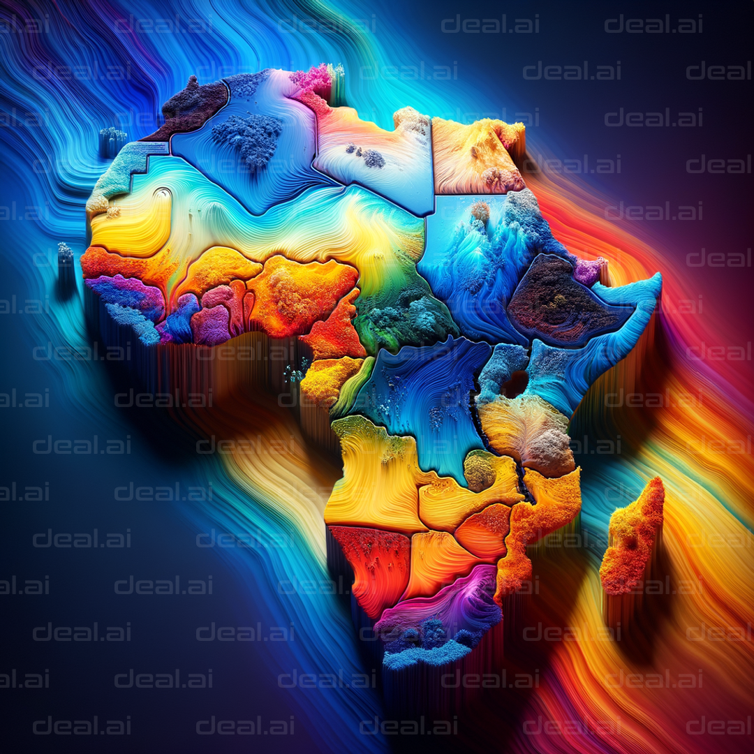 "Colorful Africa: Vibrant Continent Map"