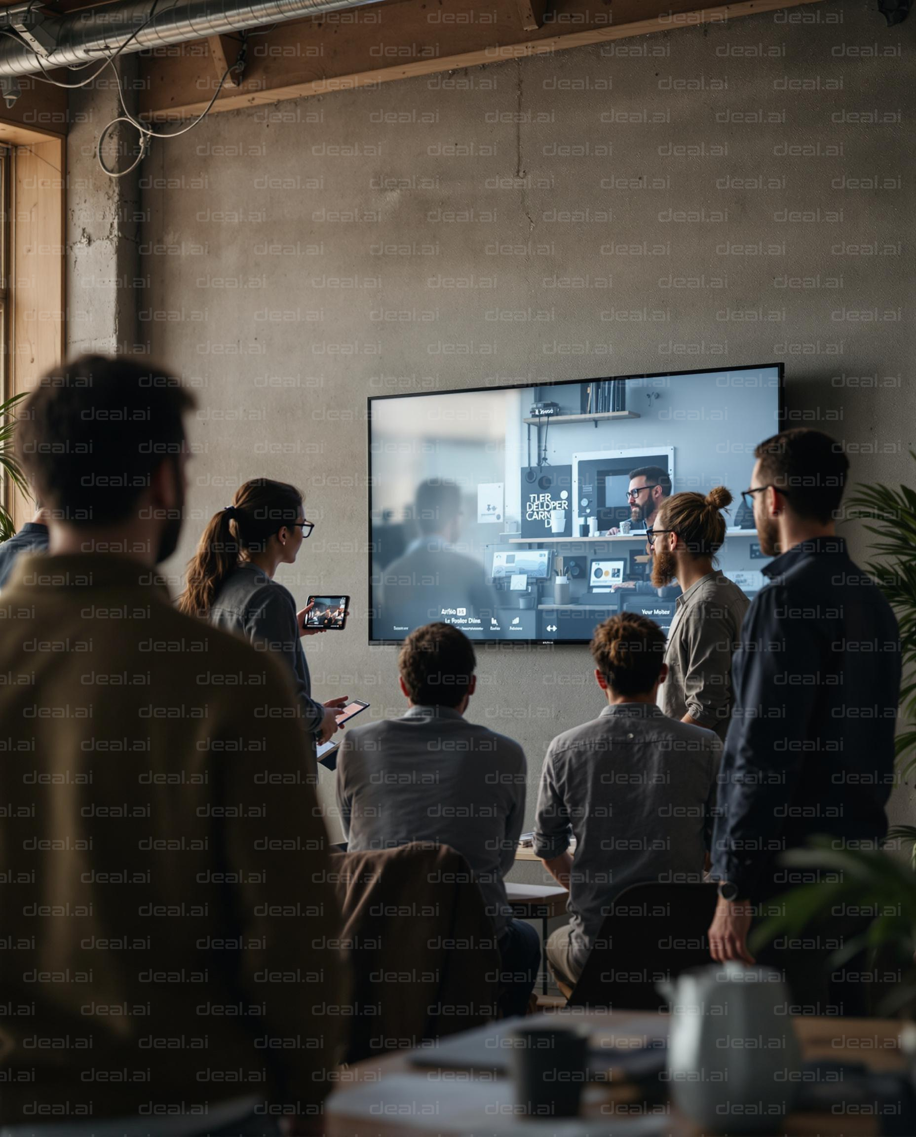 Team Collaborating in a Modern Office