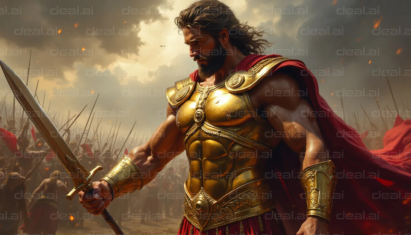 Heroic Warrior in Battle Stance