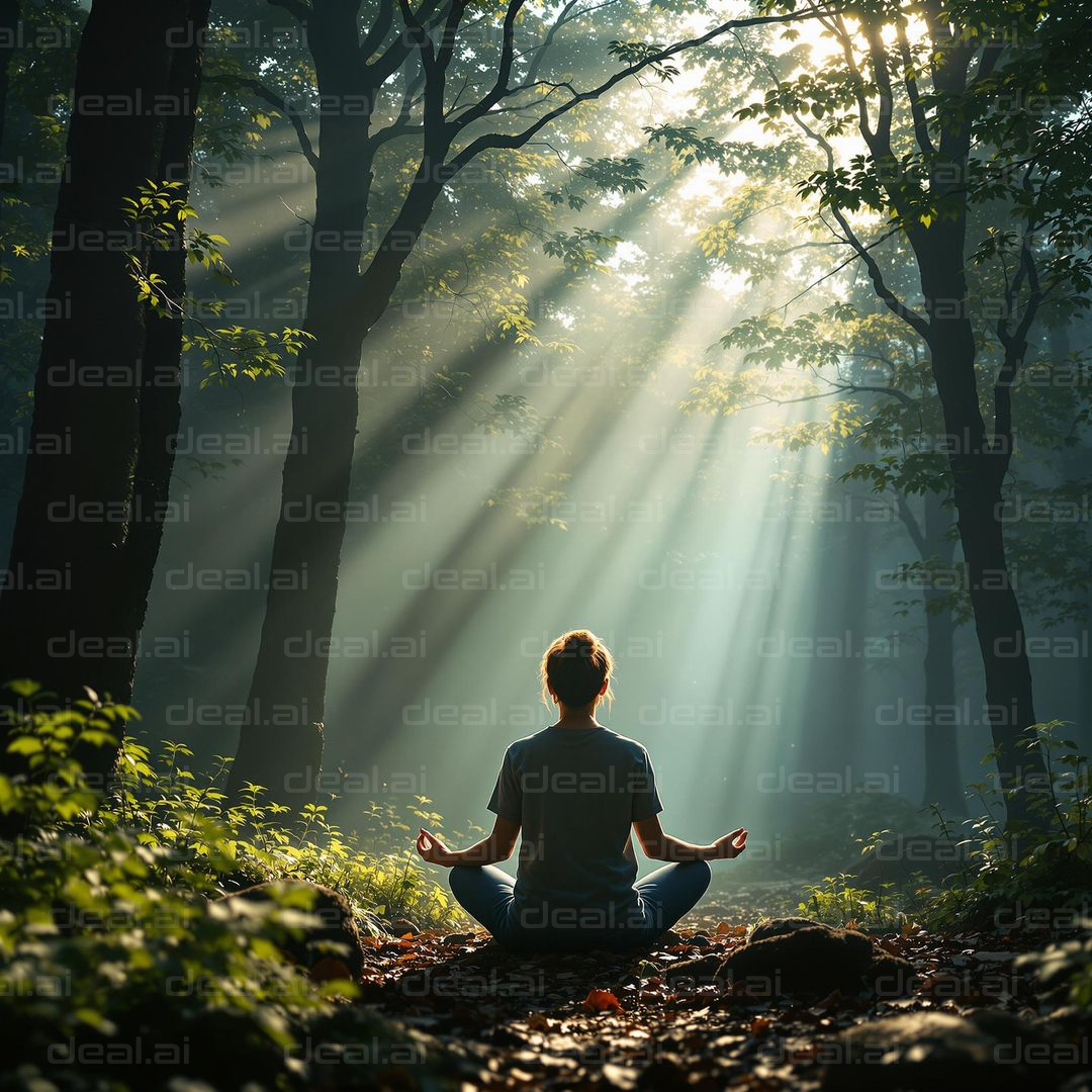 Meditation in Sunlit Forest