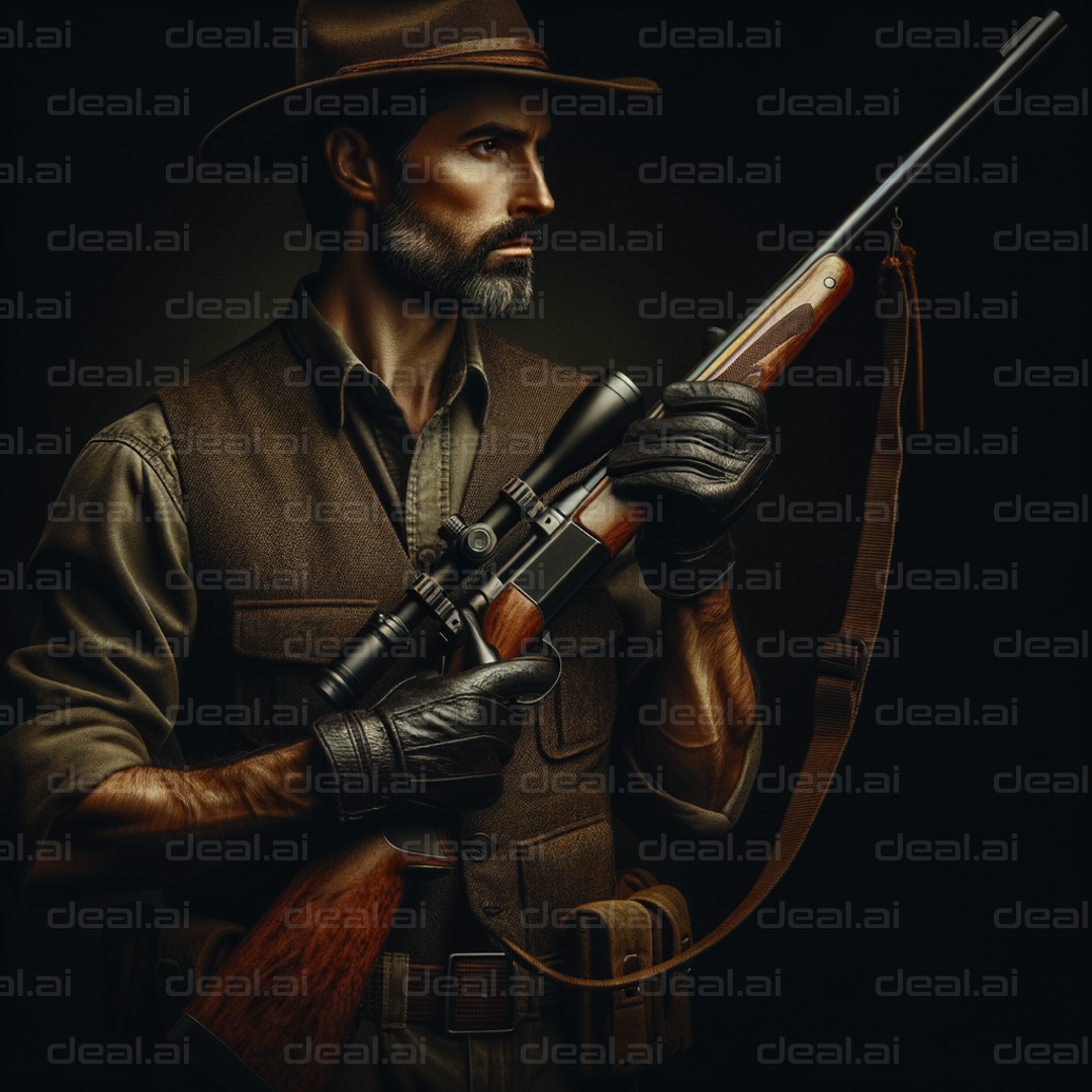 "Stylish Hunter with Rifle"