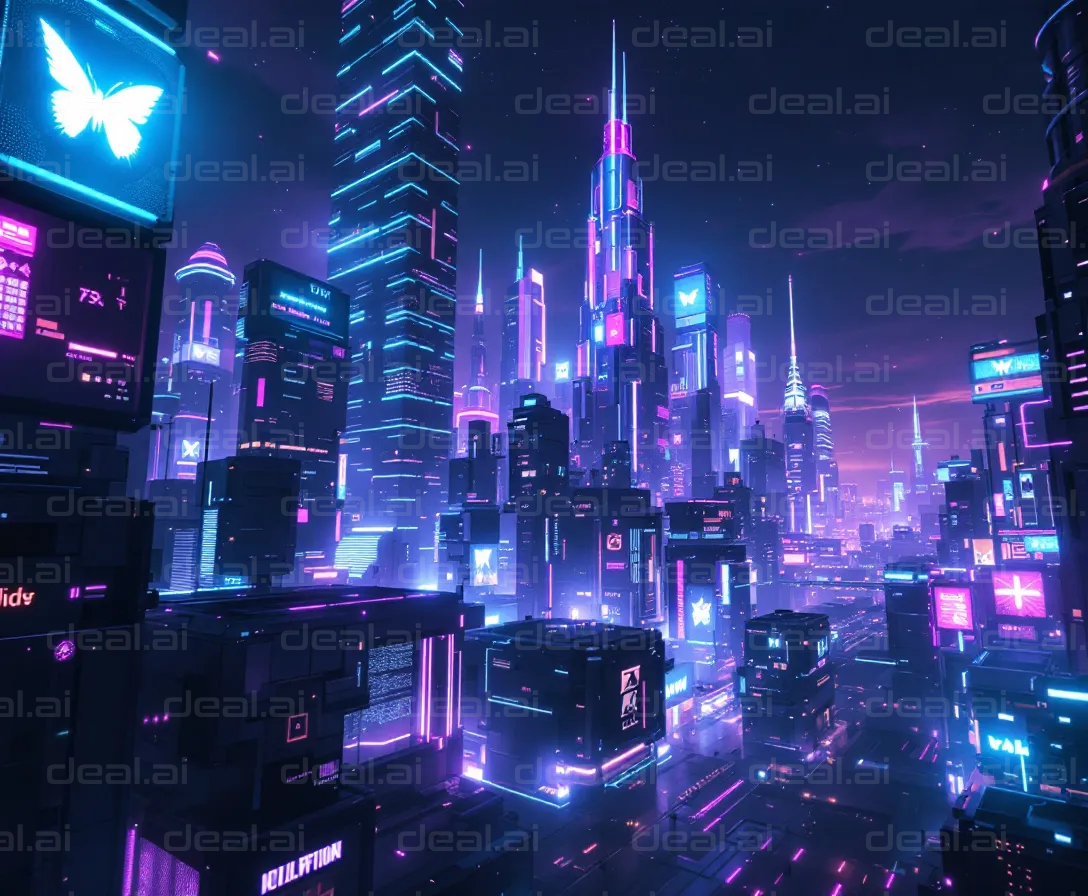 Futuristic Neon Cityscape
