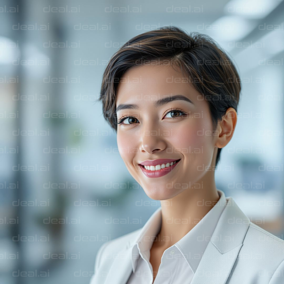 Smiling Professional in Office Setting