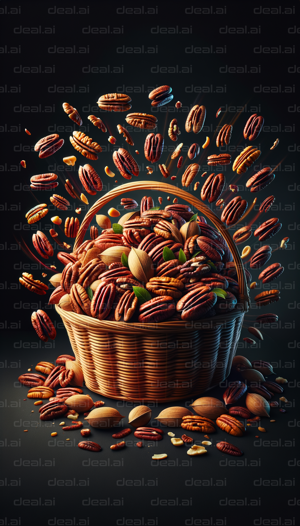 Bursting Basket of Pecans