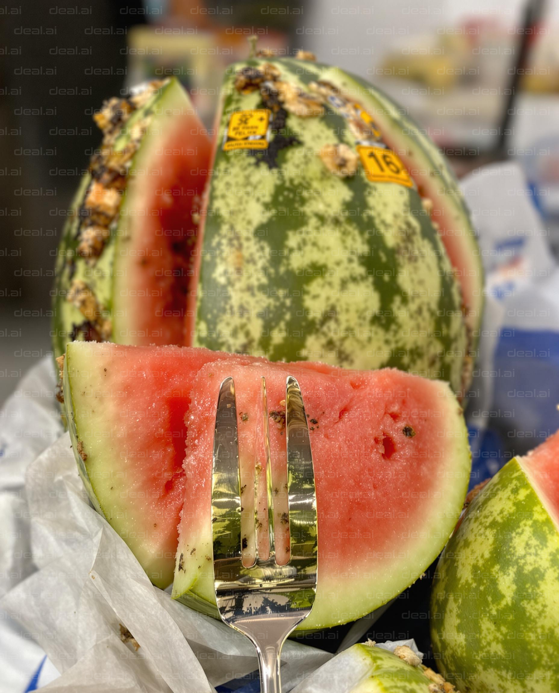 Fork in Juicy Watermelon Slice