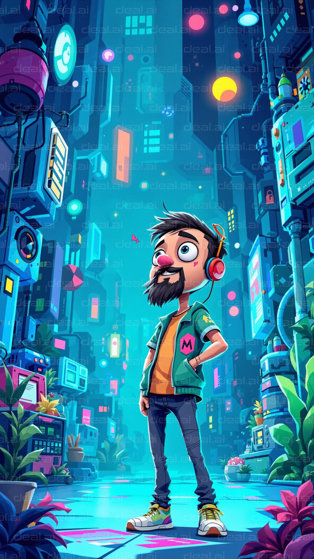 "Colorful Cyber Adventure"