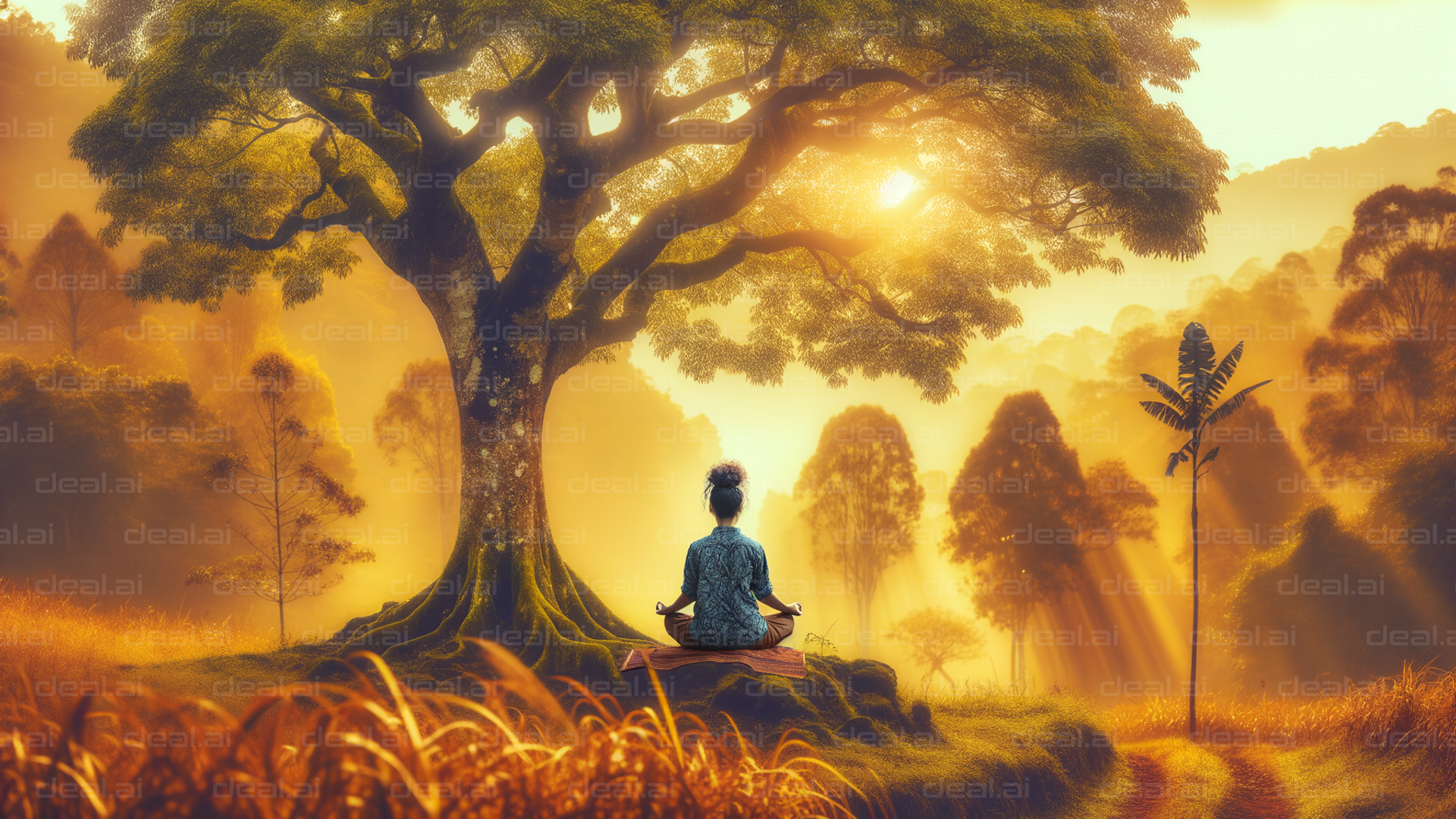 Peaceful Meditation Under Tree