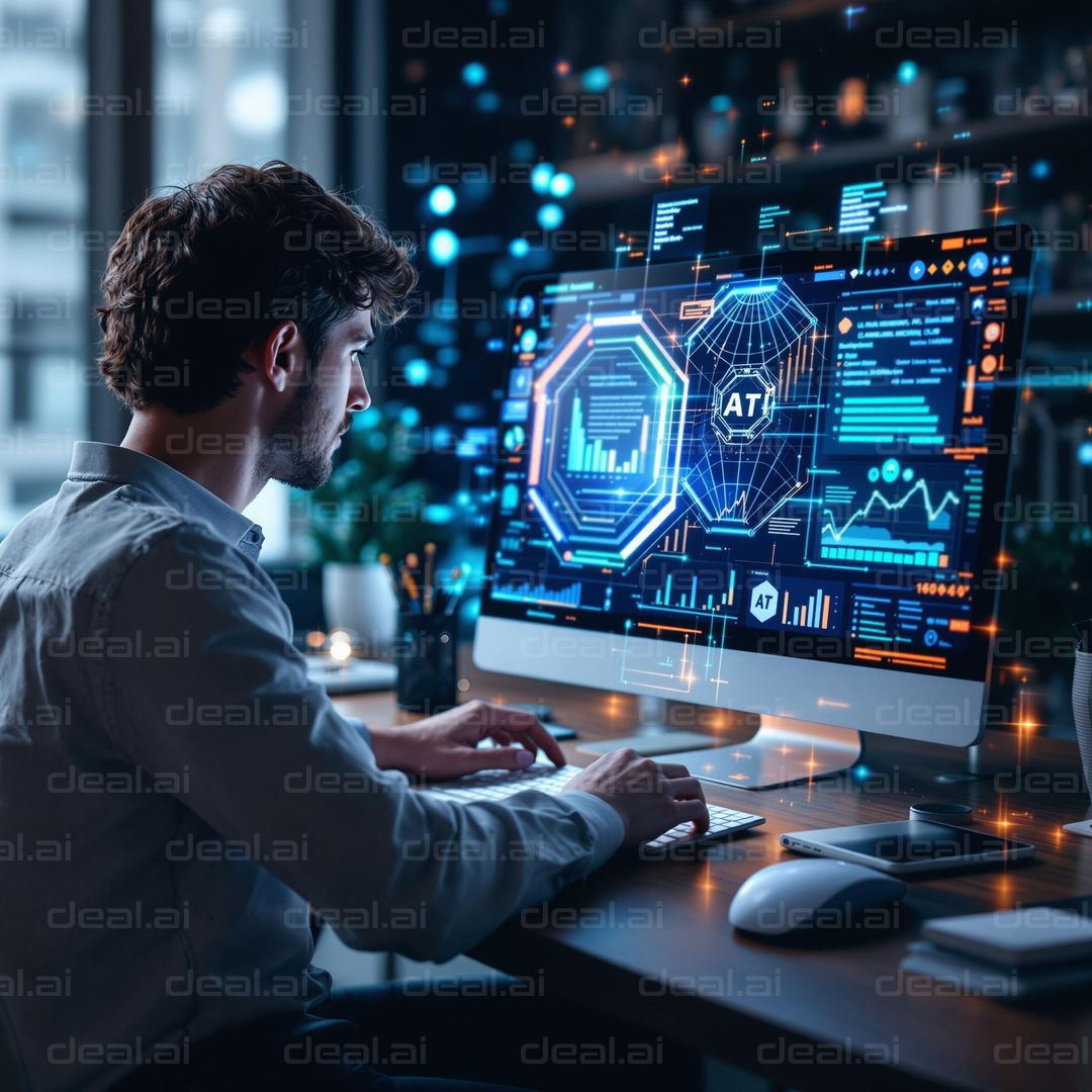 "Tech Expert Analyzing AI Data"