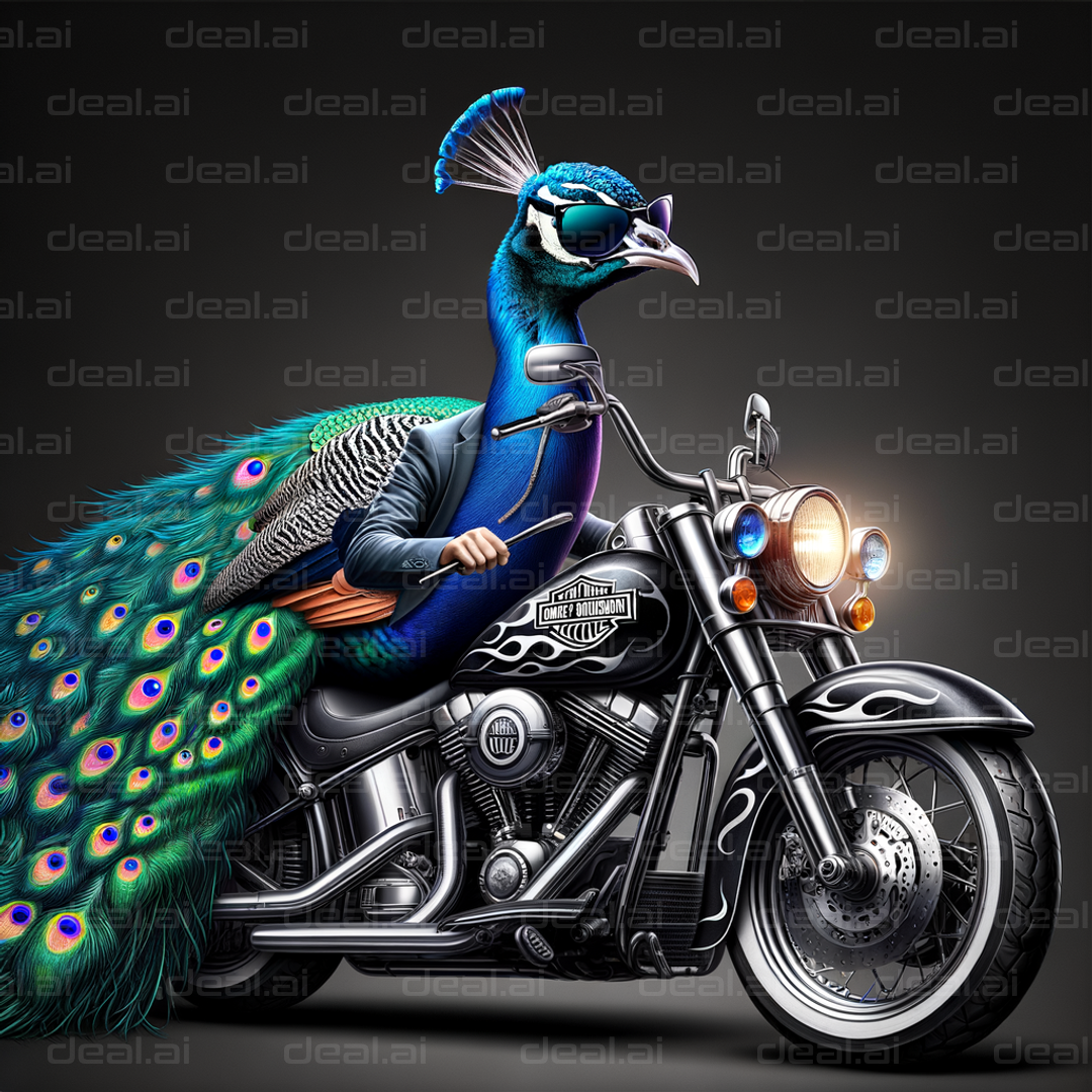 Peacock Biker's Stylish Ride