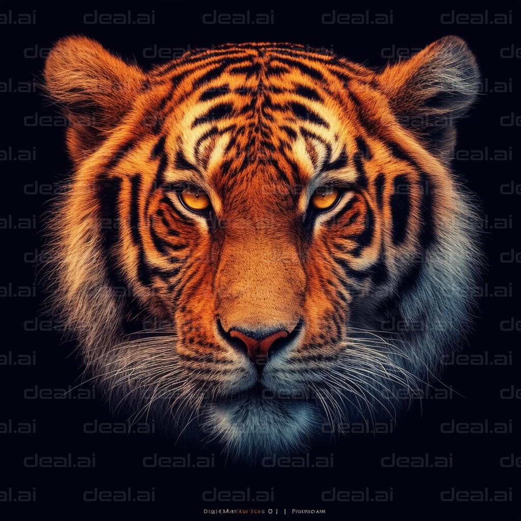 "Majestic Tiger Staring into the Night"