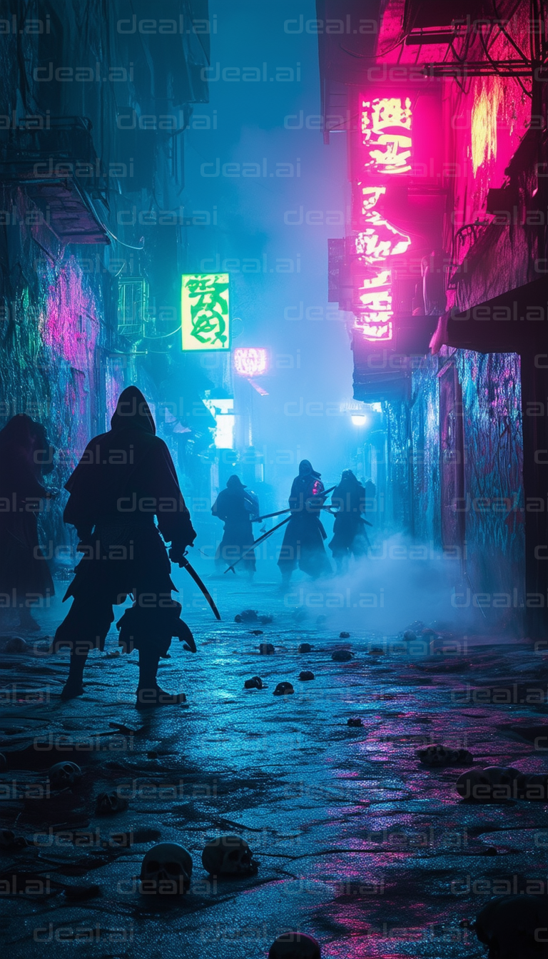 "Neon Alley Showdown"