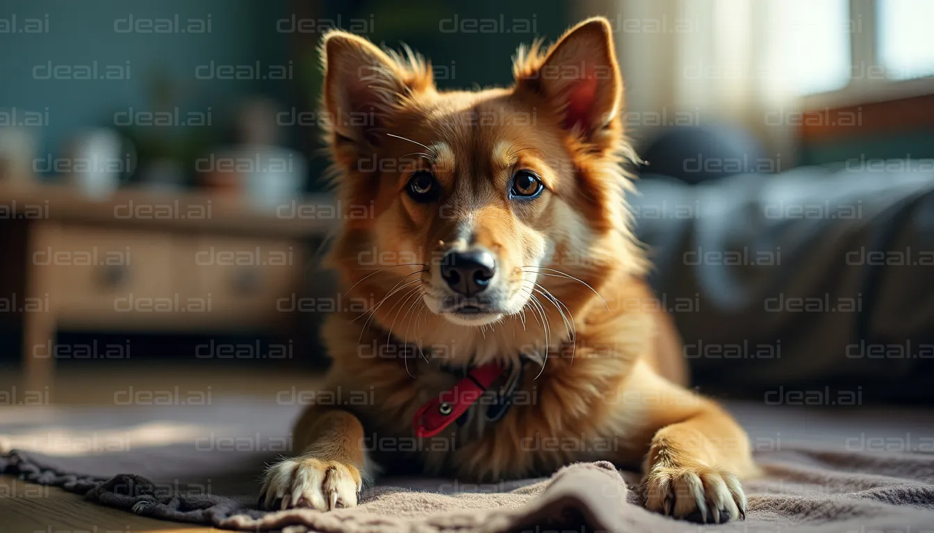 "Cozy Pup Relaxing Indoors"