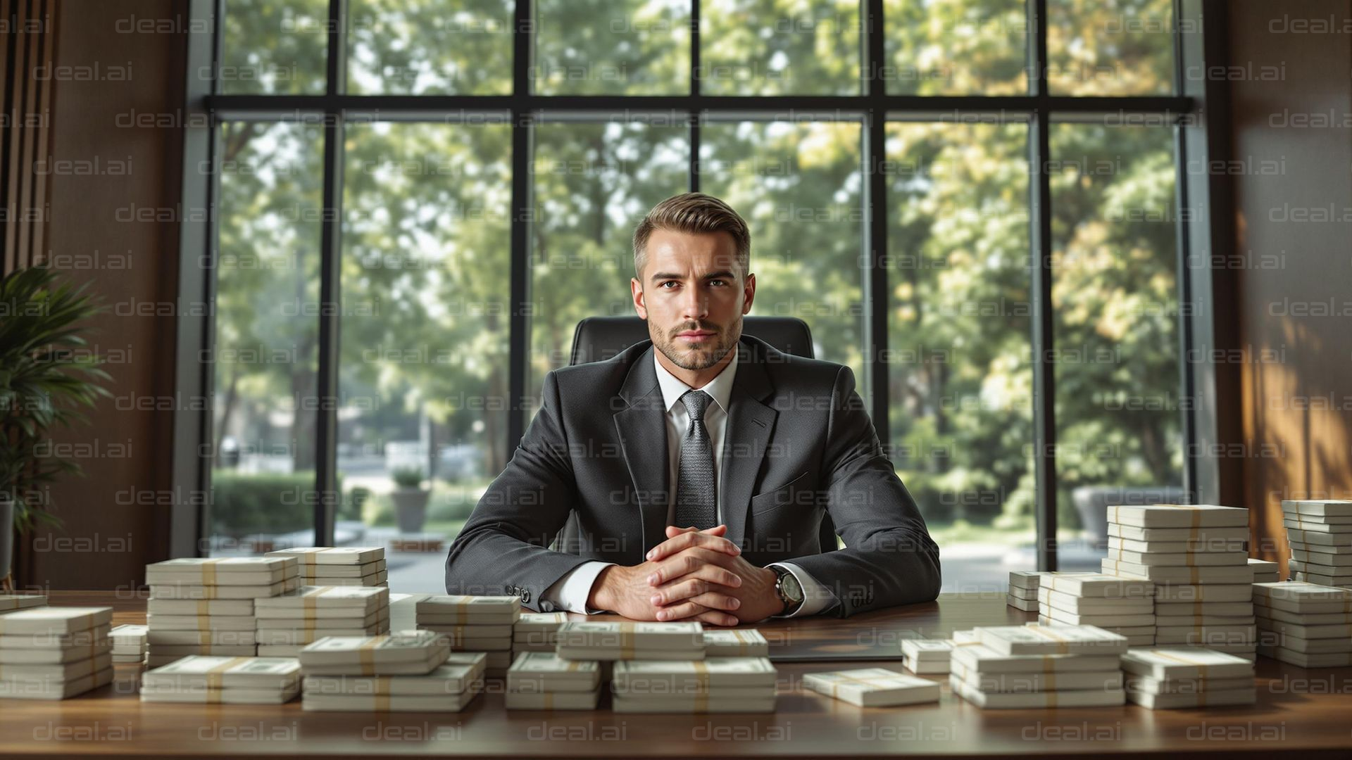 Wealthy Businessman in Office