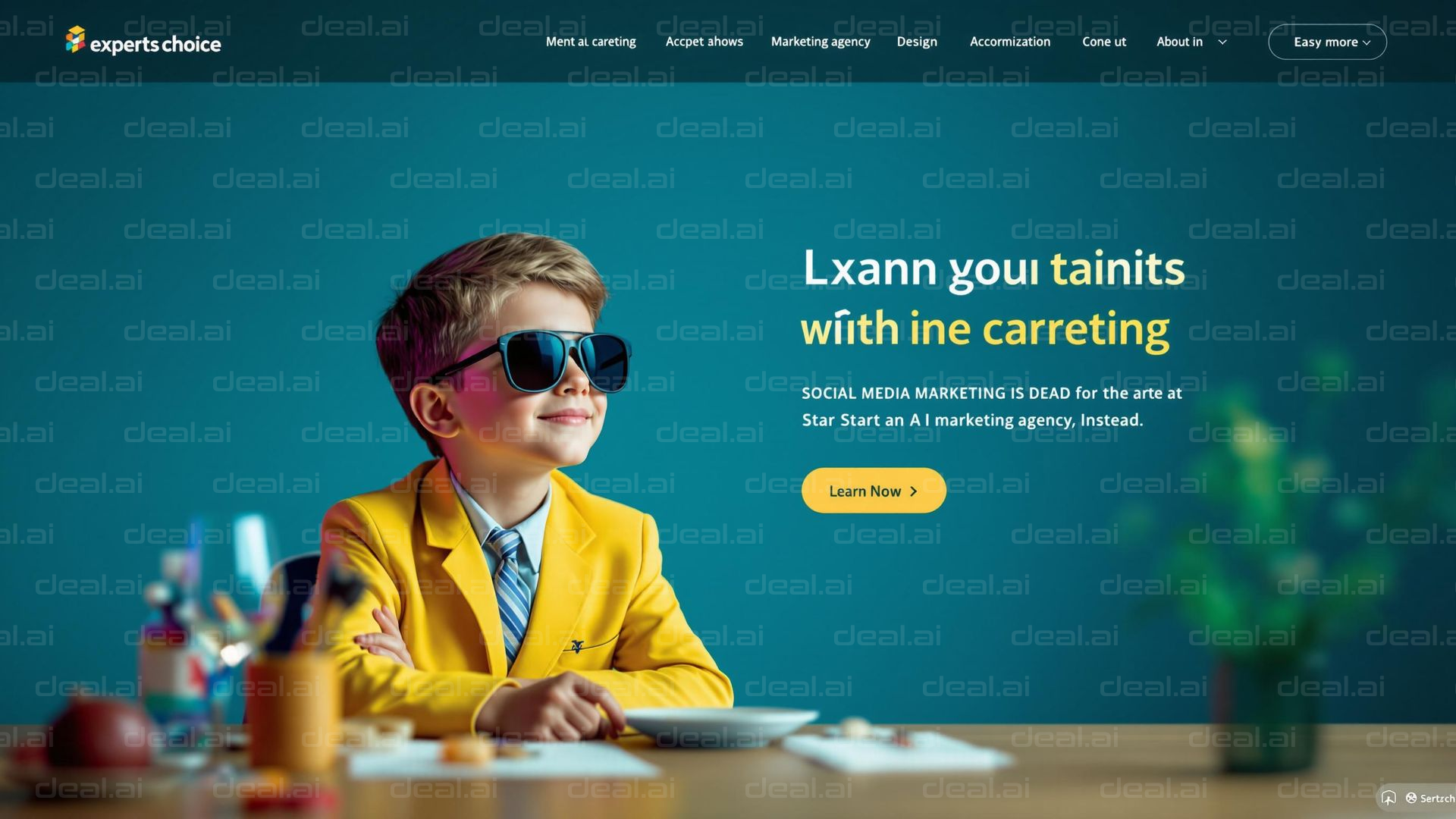 Stylish Kid in Yellow Suit and Shades