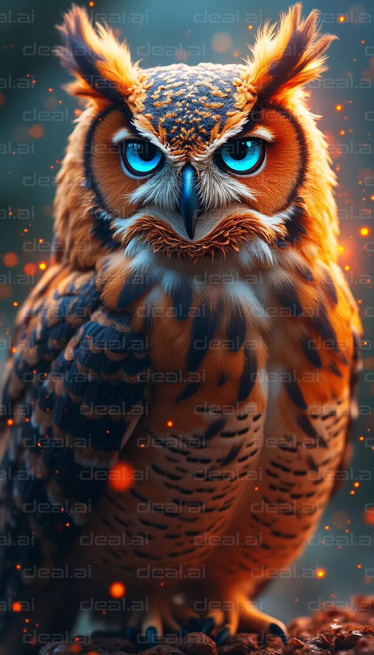 Fiery Gaze of the Majestic Owl