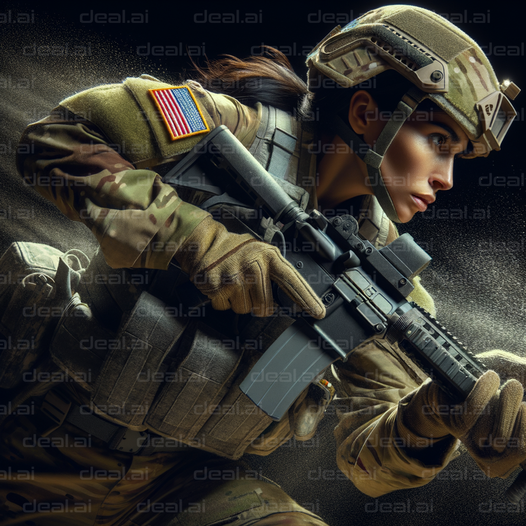 Focused Soldier in Action