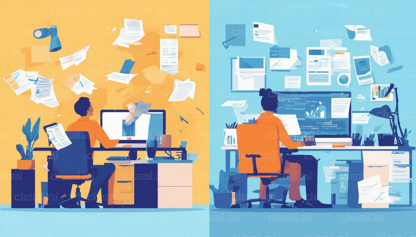 "Creative Workspace Chaos vs. Order"
