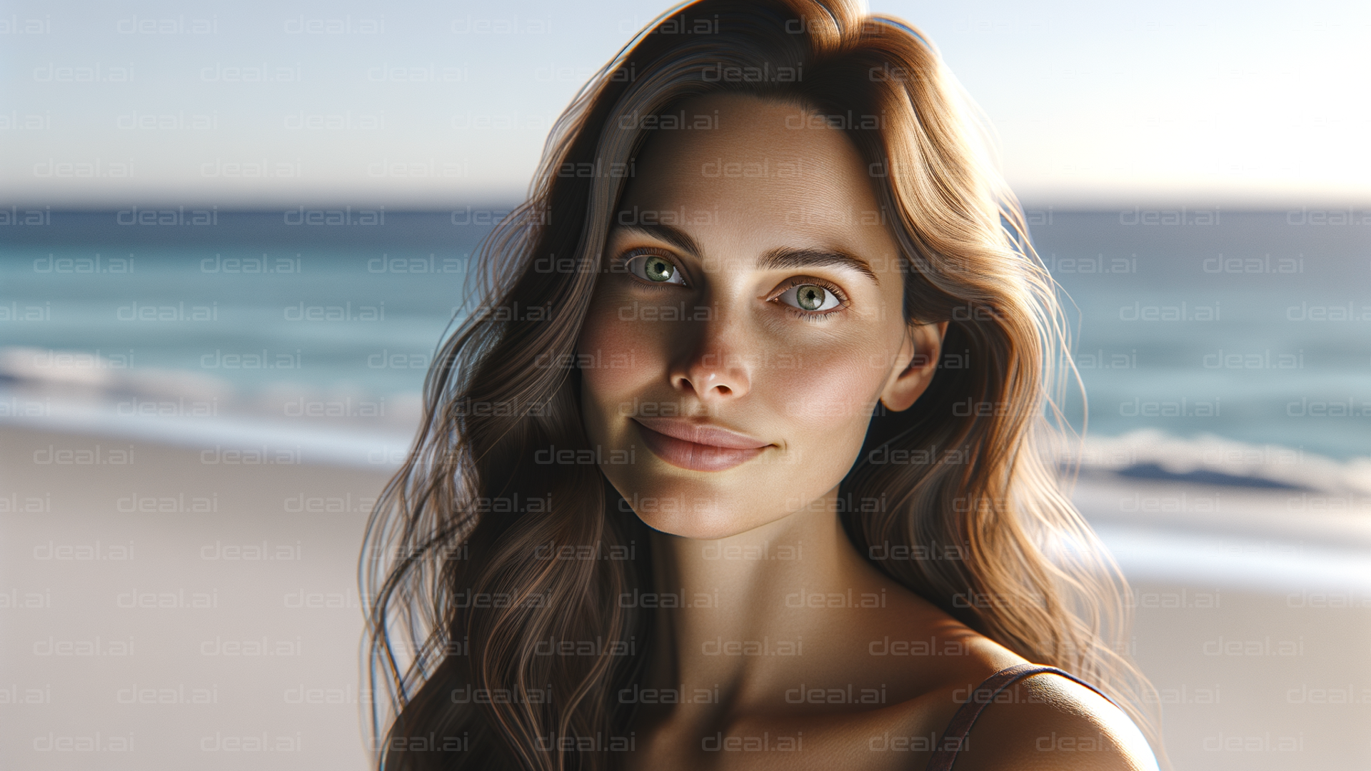 Smiling Woman by the Seaside