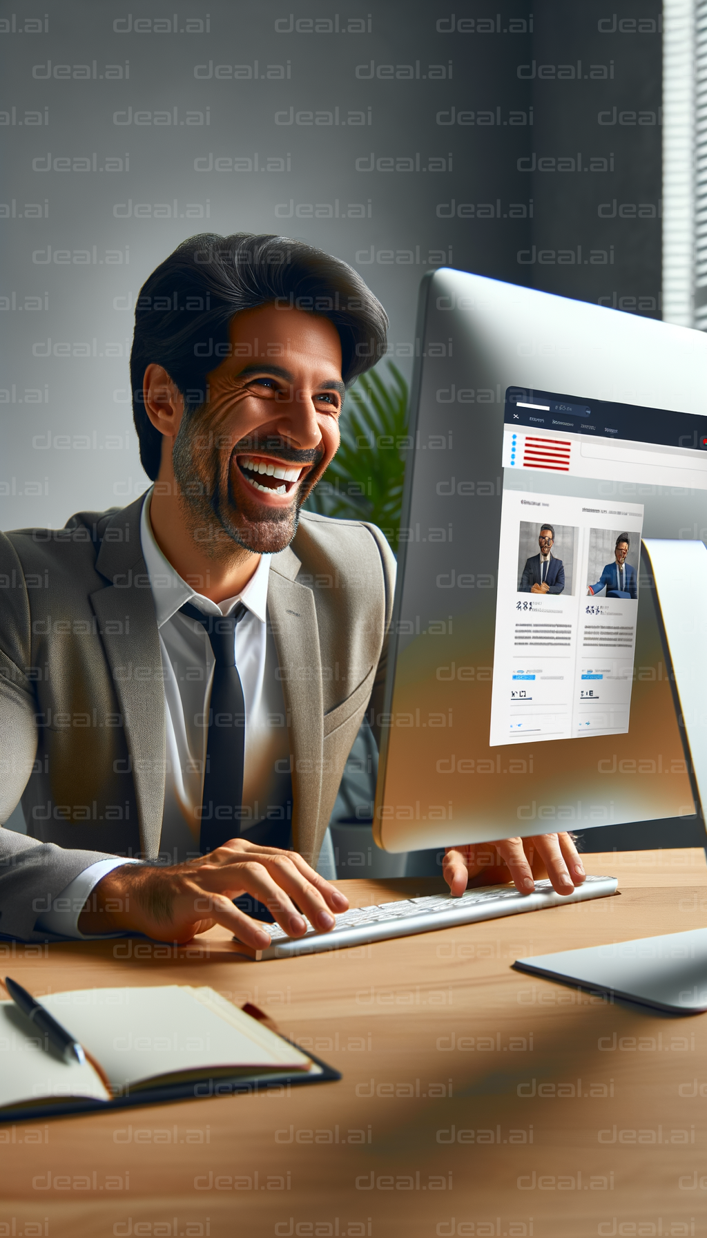 Happy Professional at Computer Desk