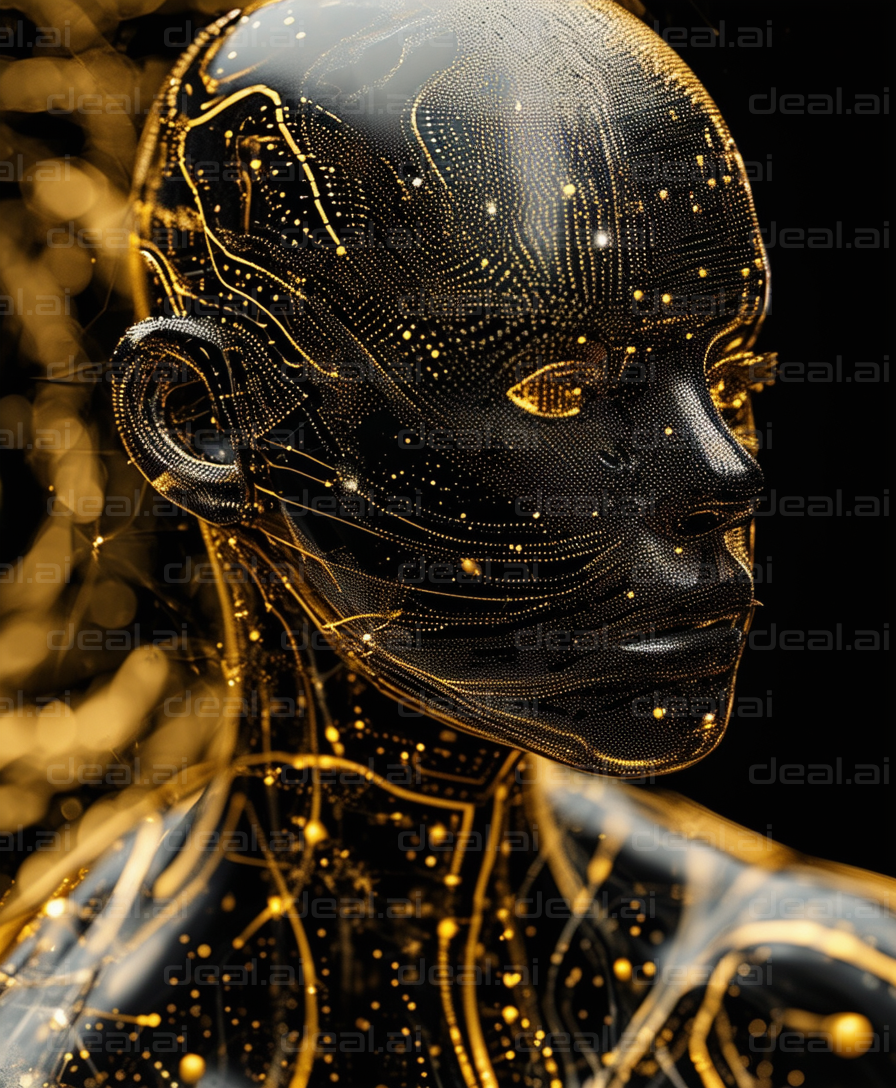 "Futuristic Digital Human Figure"