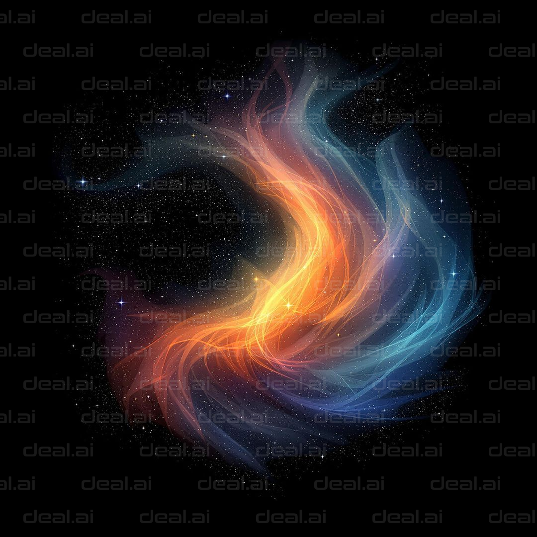Fiery Cosmic Swirl in Space
