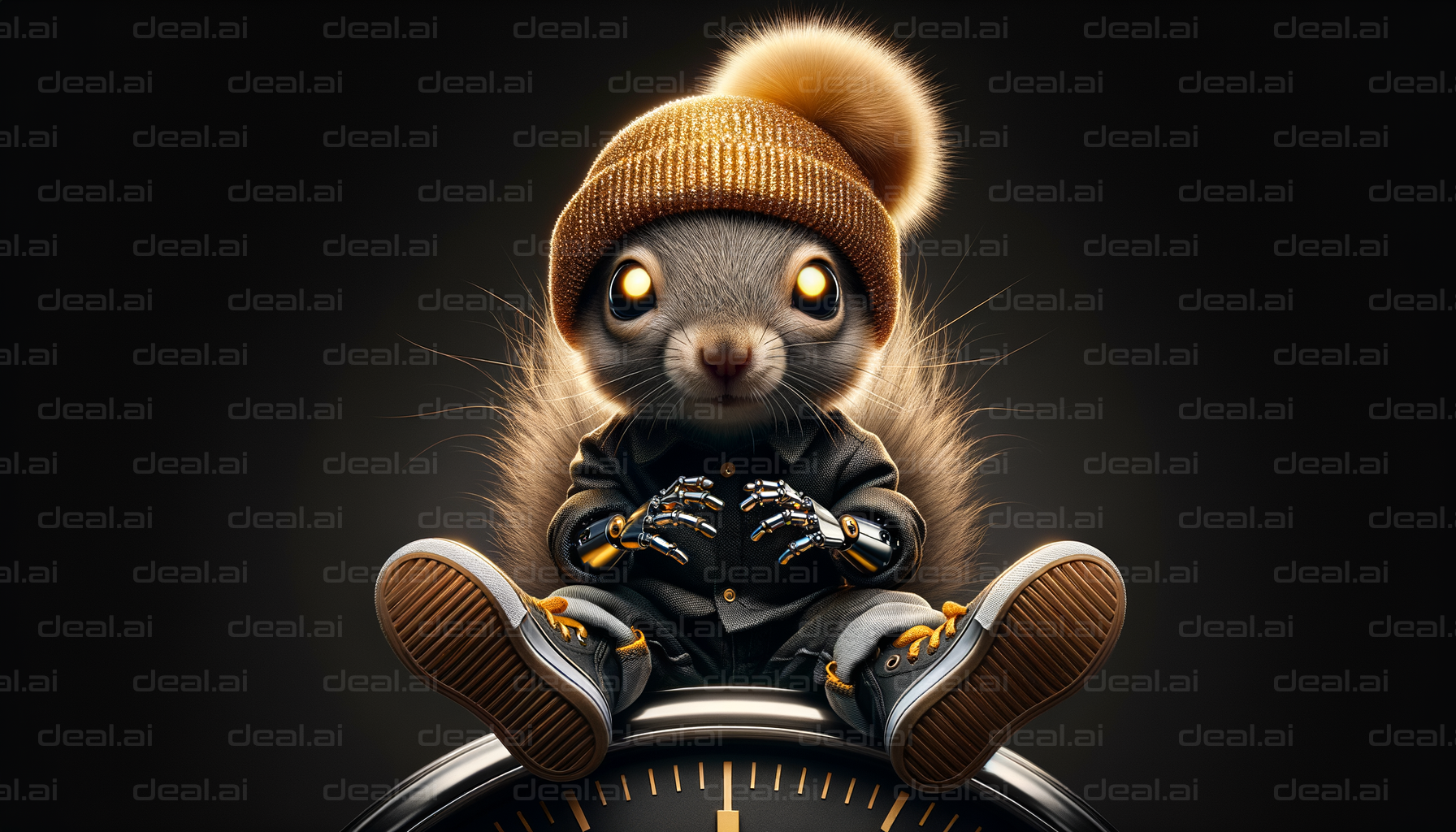 Cyber Squirrel in a Beanie