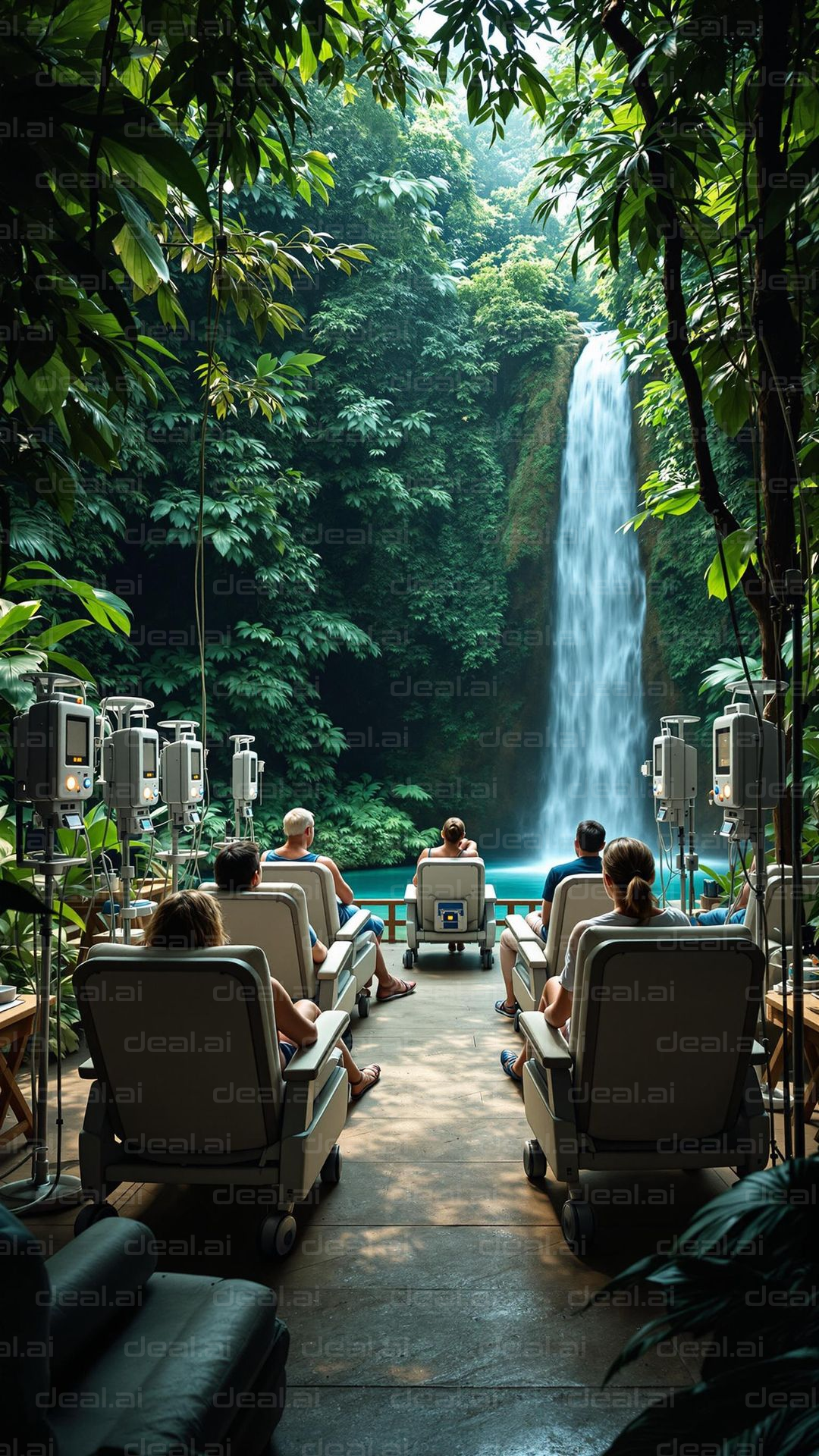 Relaxing Retreat by a Waterfall